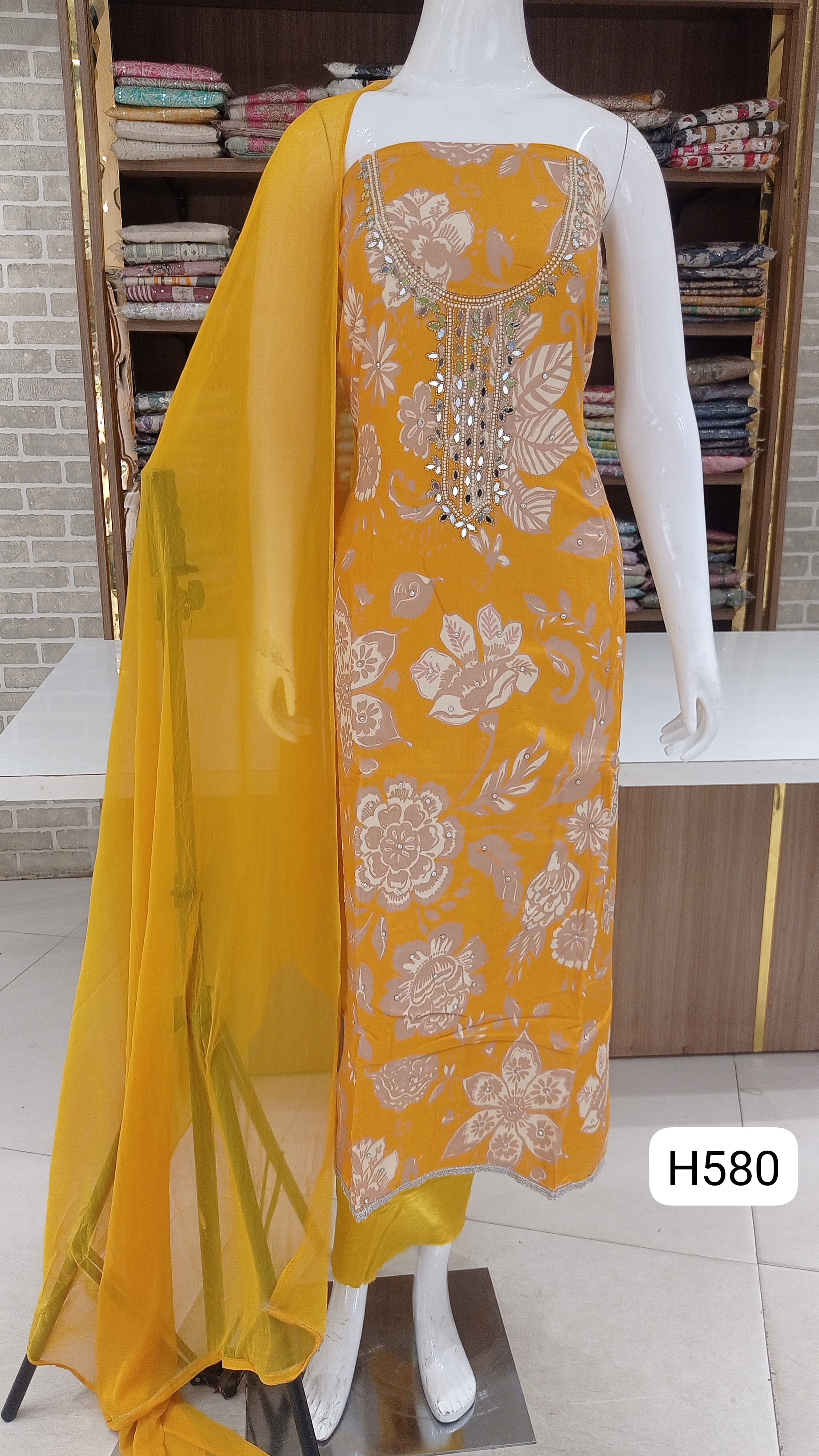 Muslin silk  dress material  floral print