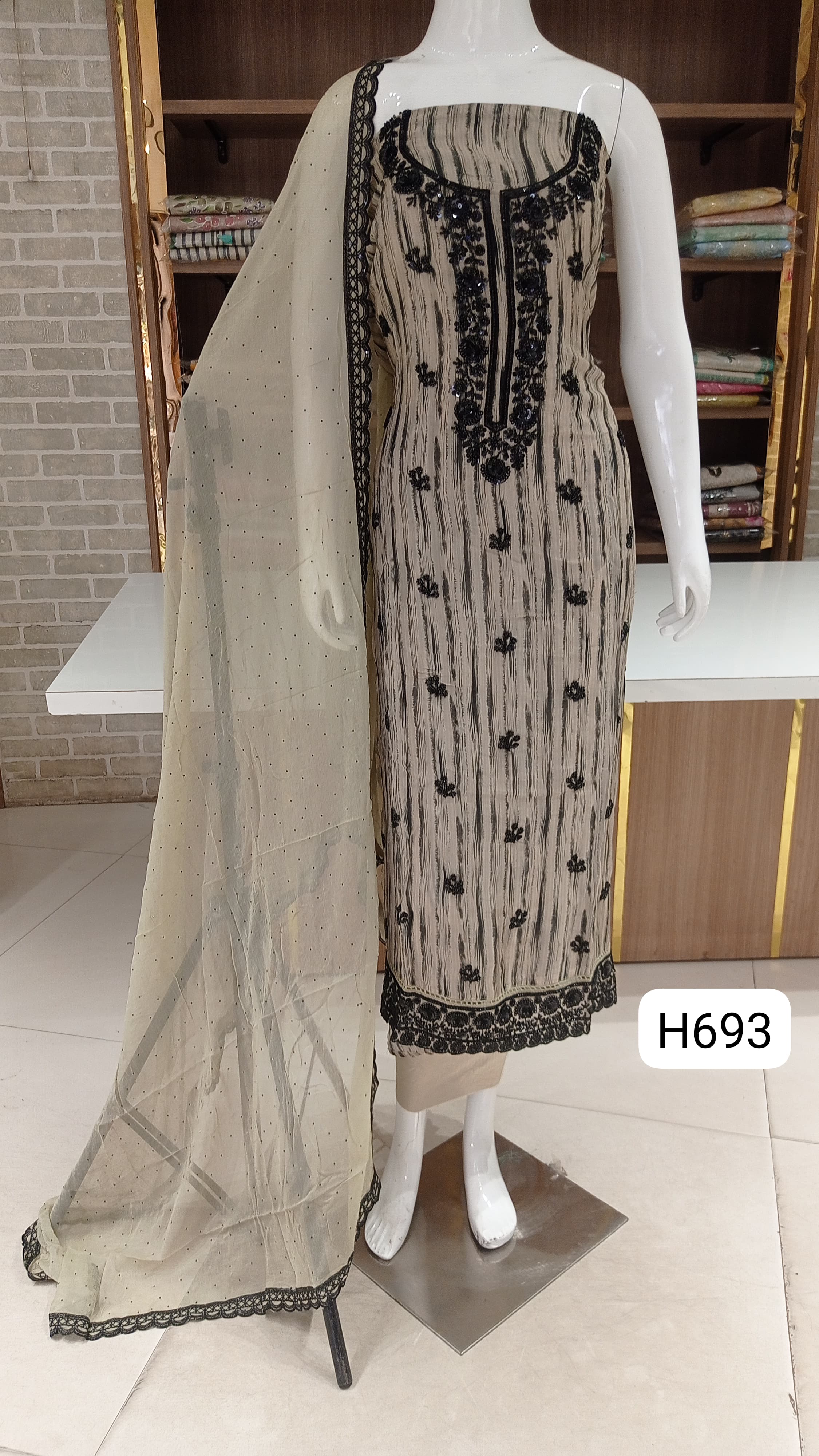 Imported  soft organza beautiful  motif work
