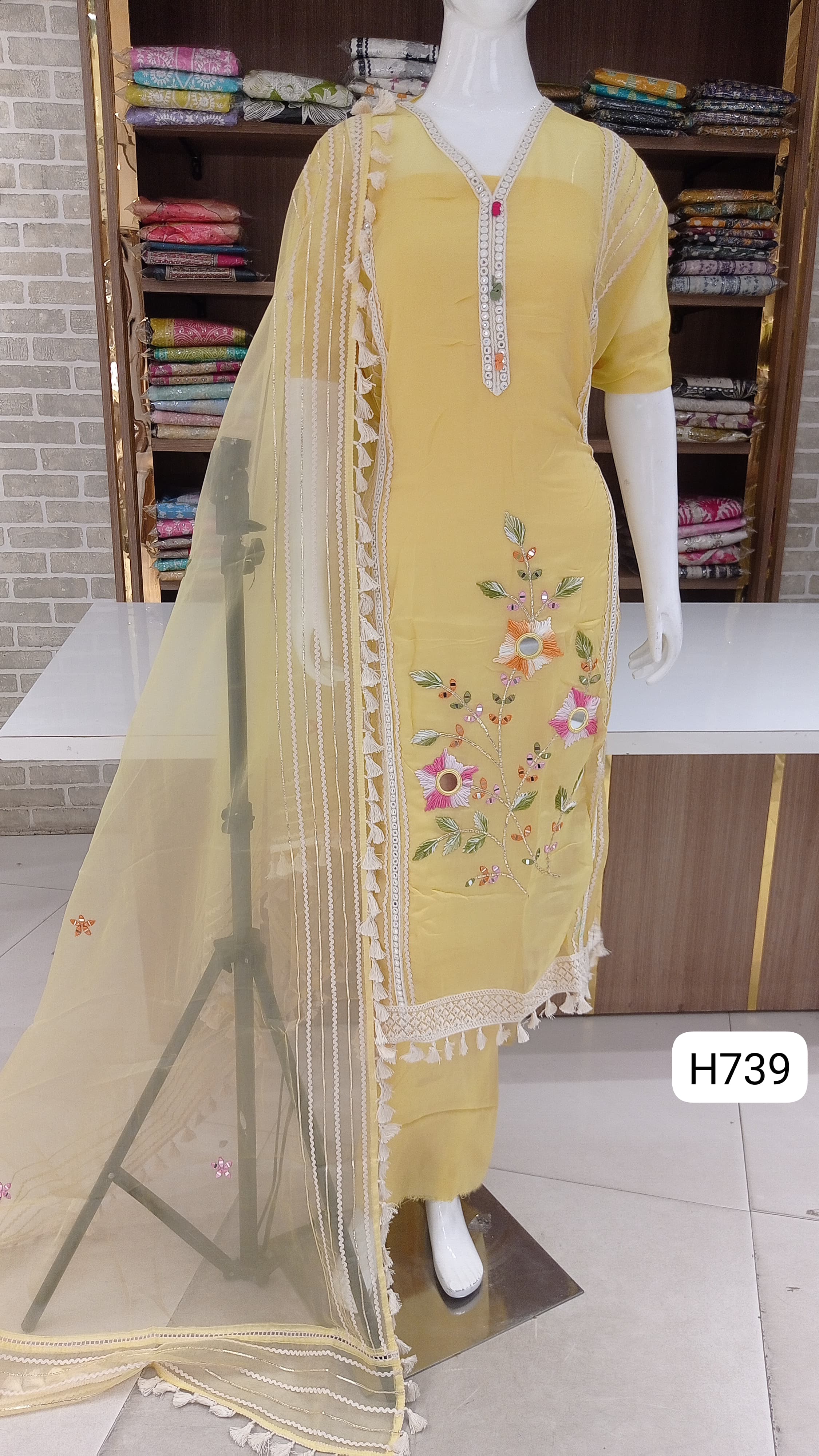 Premium quality pure organza silk with beautiful  work