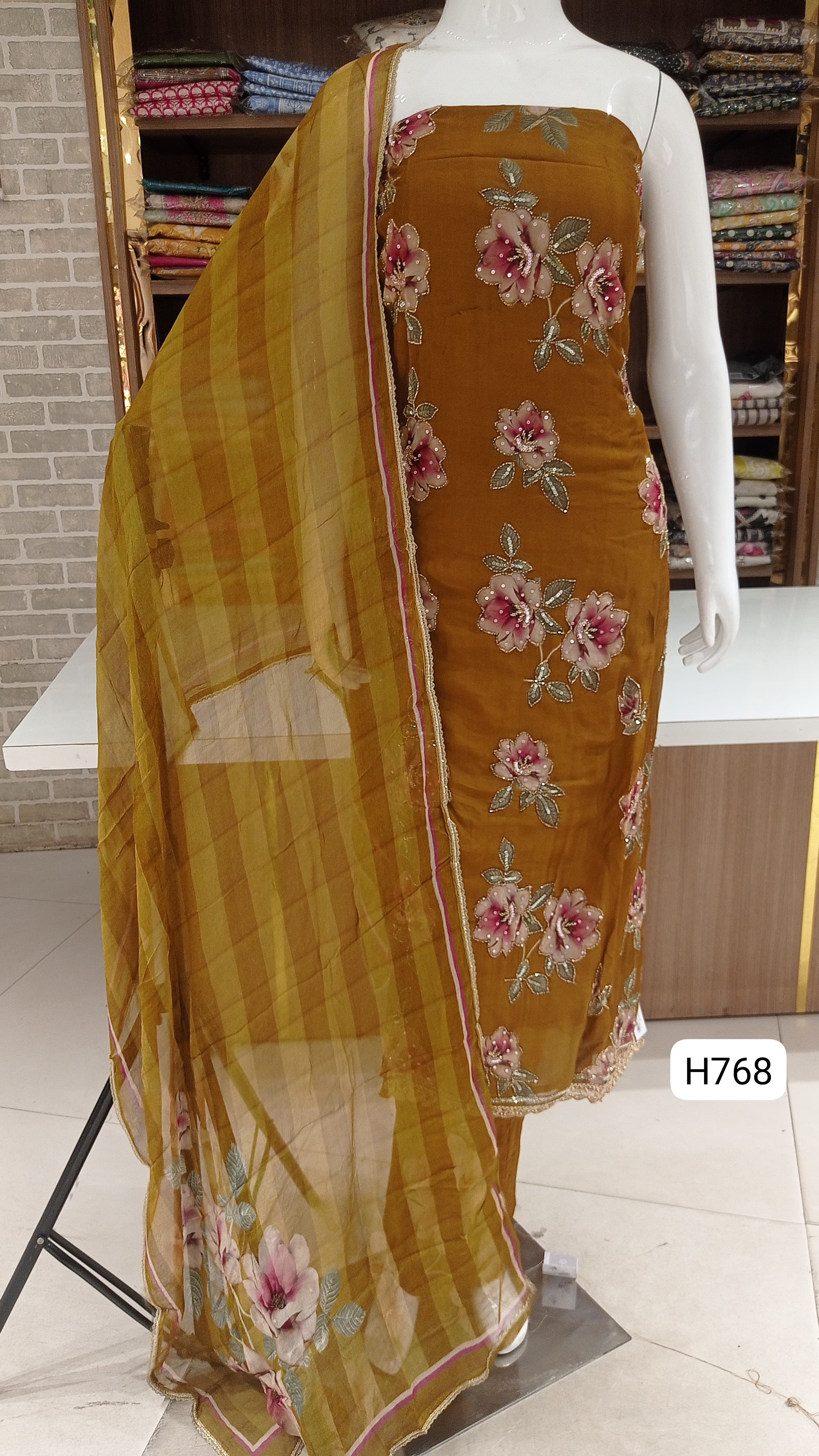  imported pure soft organza silk floral print