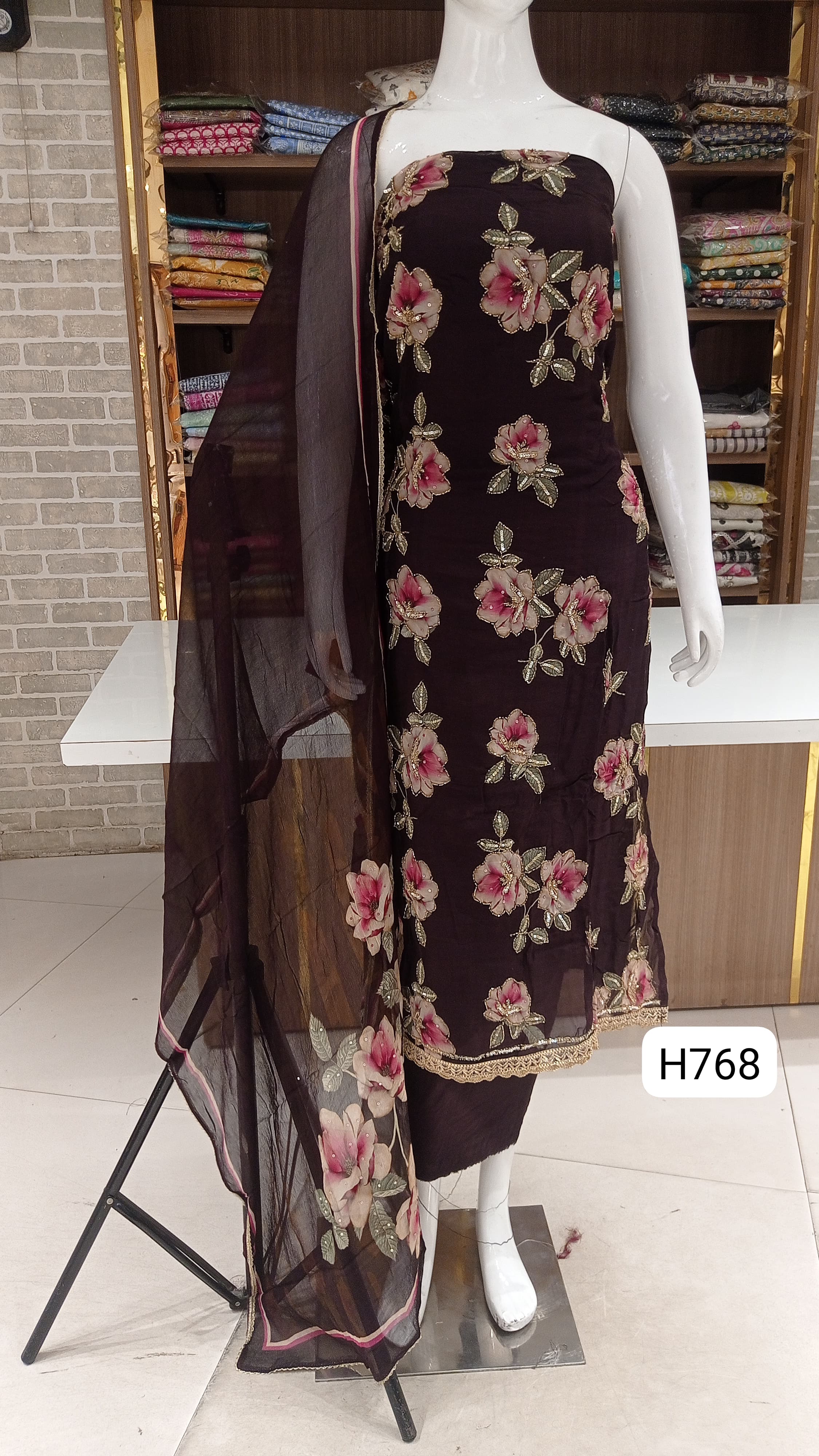  imported pure soft organza silk floral print