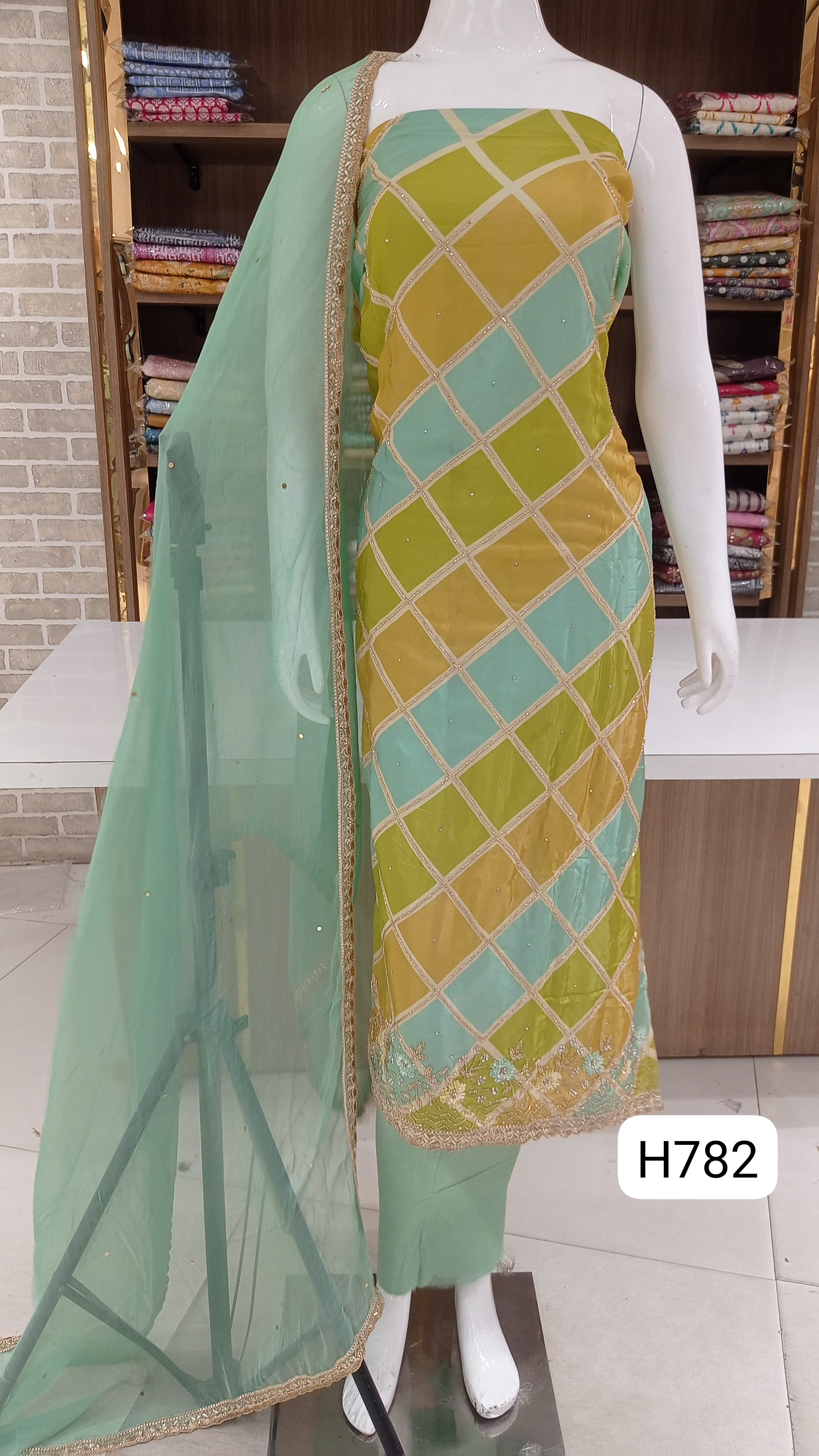 Beautiful  party wear crepe silk suits with full front nalki work 