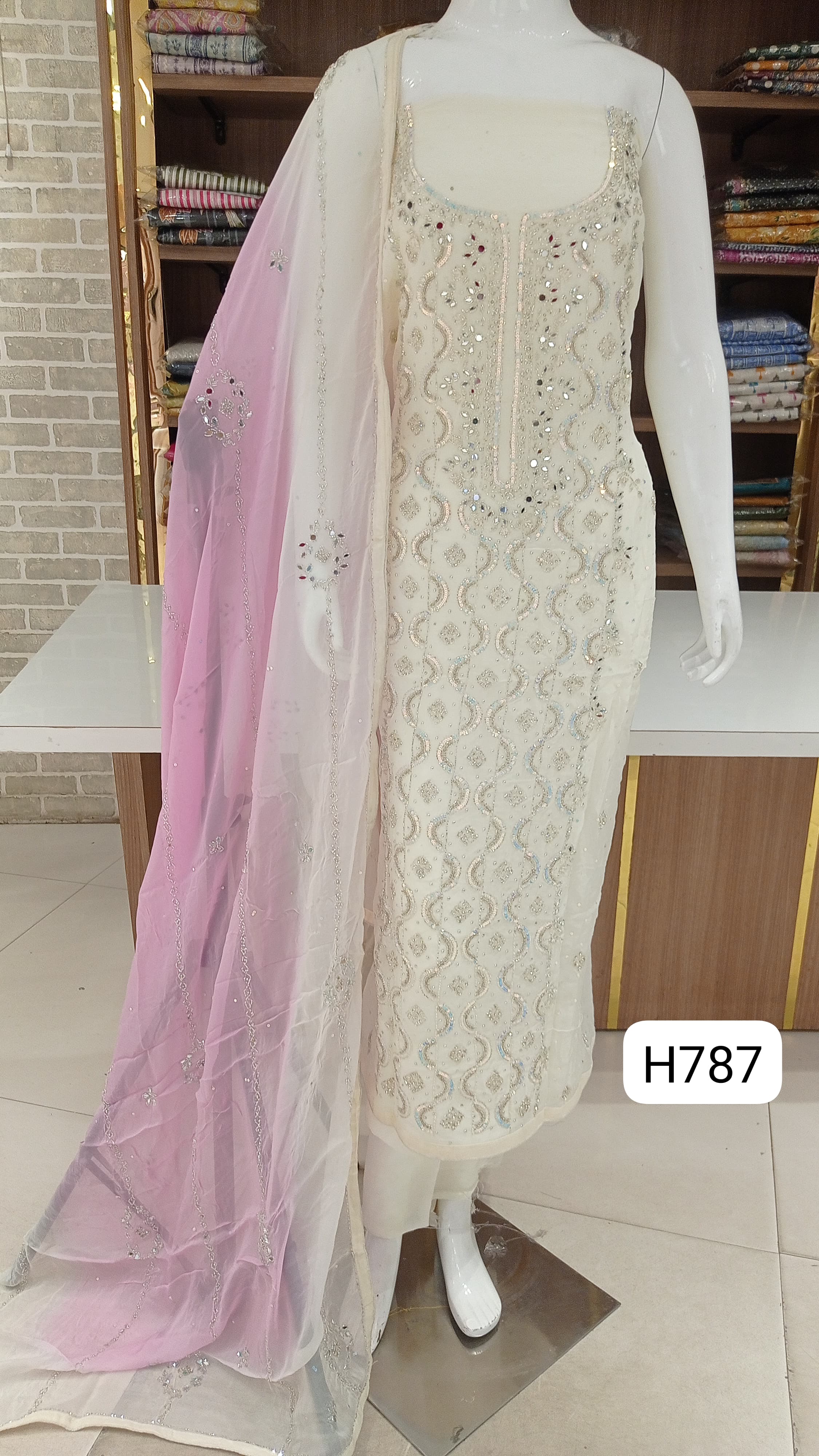 Imported  beautiful  party wear suits with full front hand work