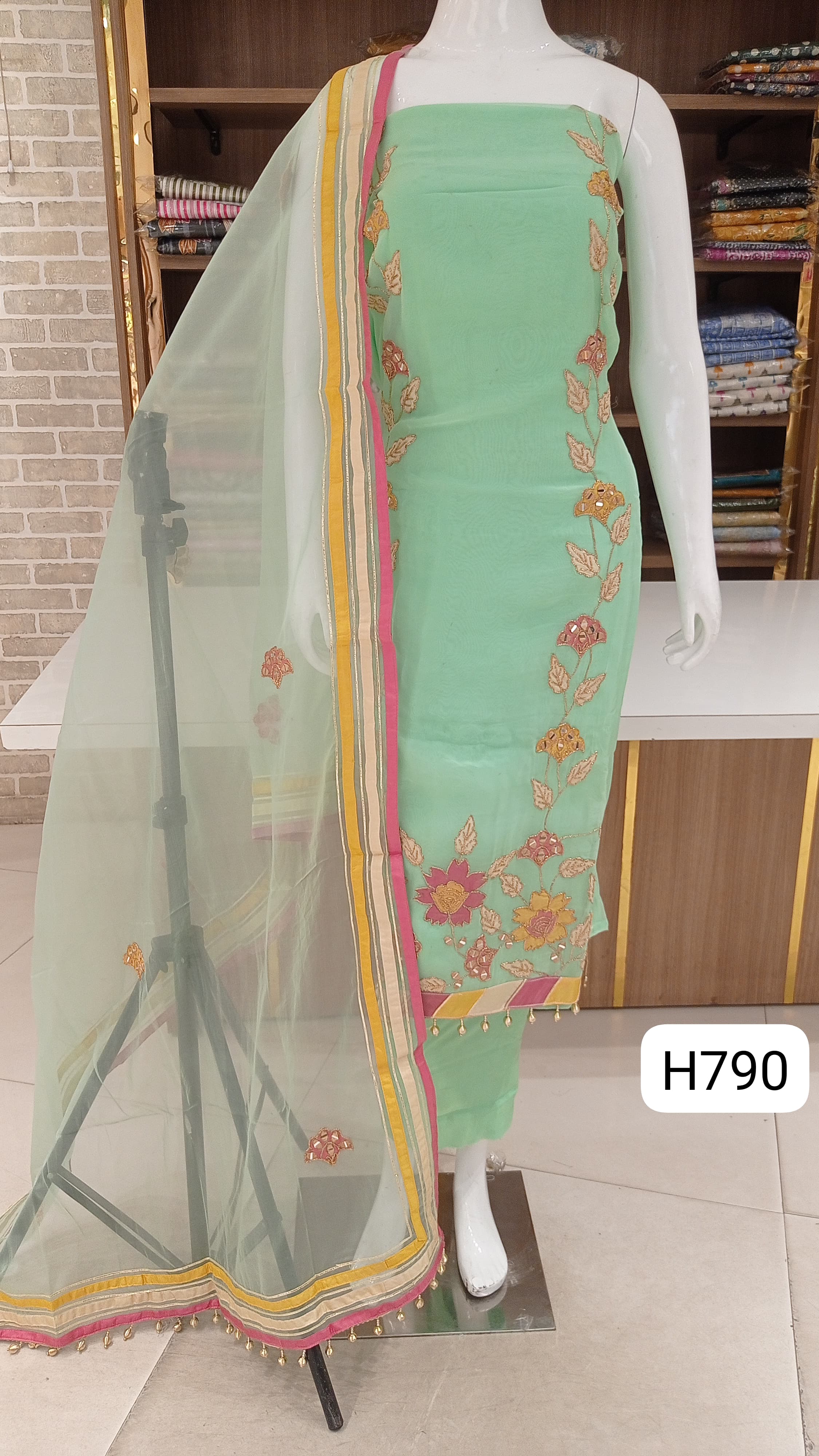 Imported  beautiful  soft organza  dress material  with beautiful  work 