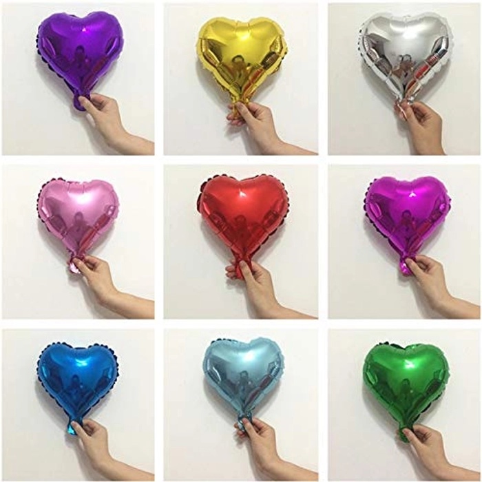 10 Inch Heart Foil (Pack Of 5)