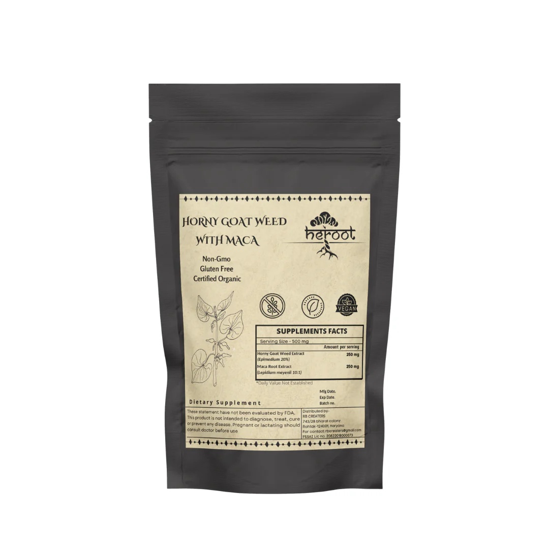 Horny Goat Weed Powder with Maca Root & Ginseng - Testosterone Booster for Men