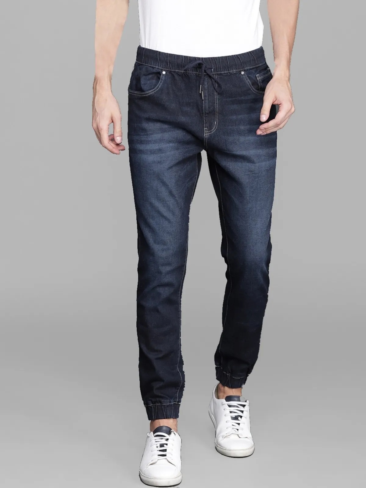 Dark Blue Denim Jogger Slim Fit Menssss Jeans