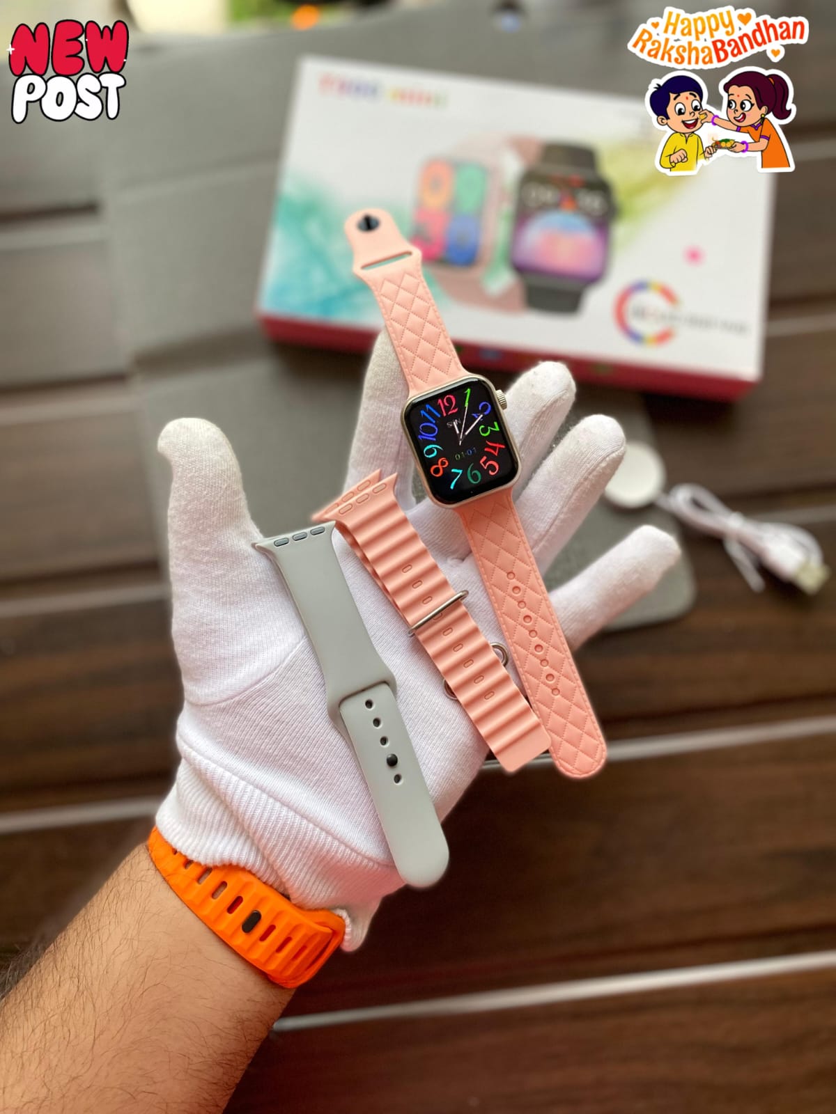 T900mini amoled 3 strap Smartwatch 