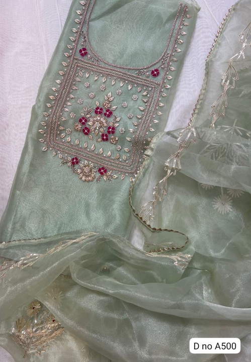 Organza silk Unstitched suit 