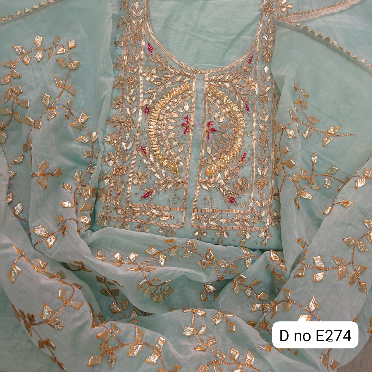 Chanderi silk gota work suits