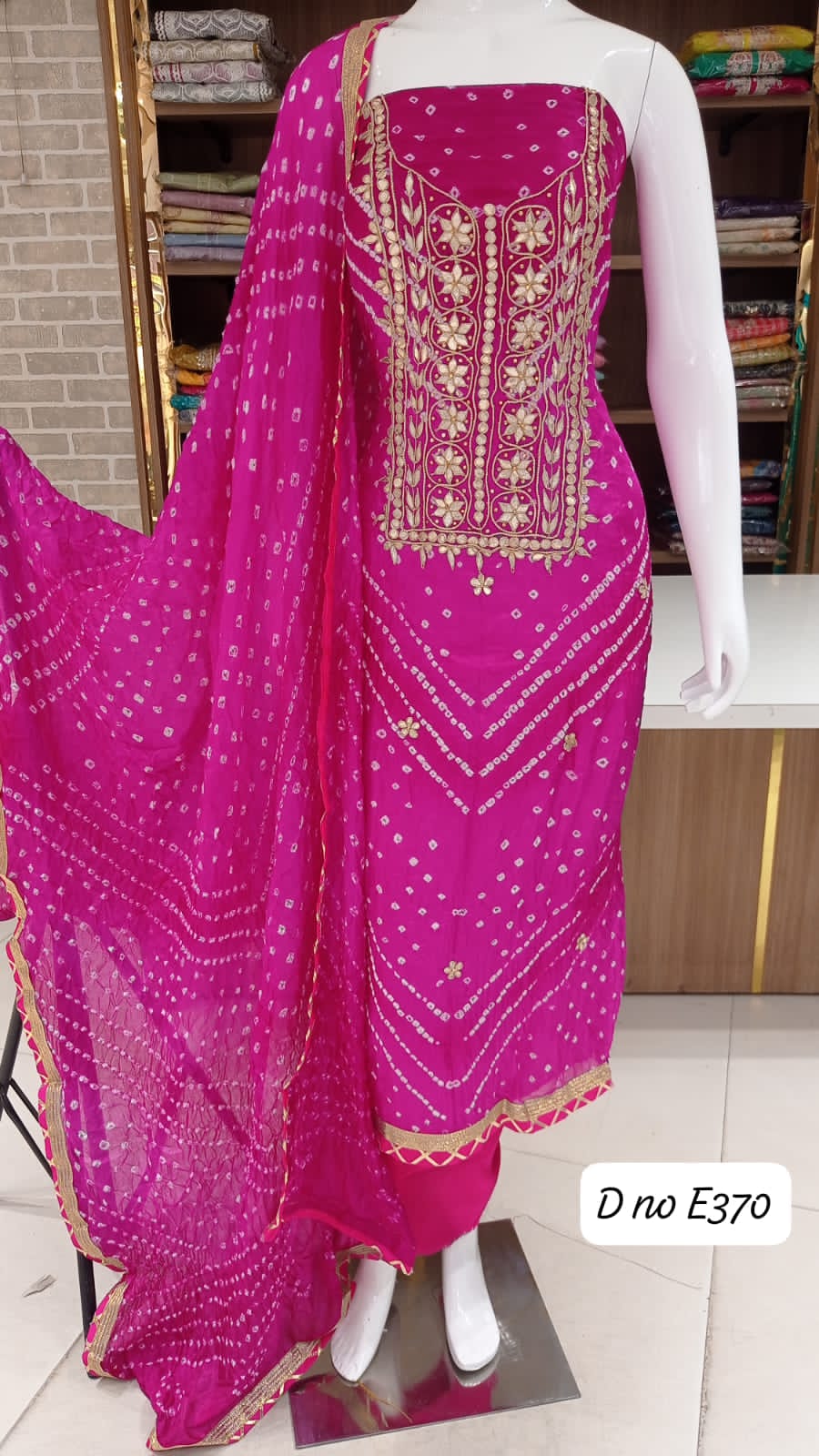 Jaipuri silk bandhej suits