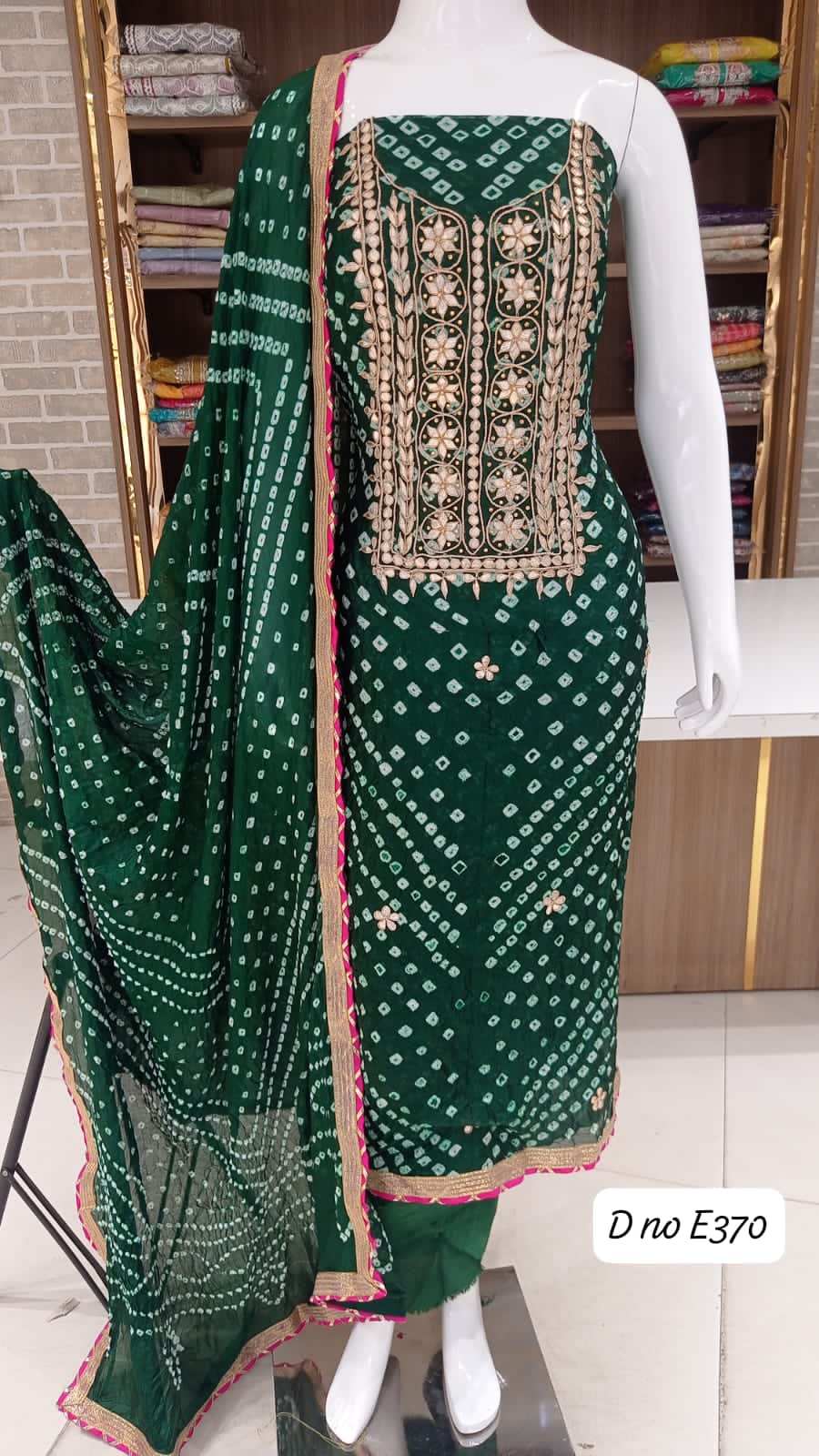 Jaipuri silk bandhej suits