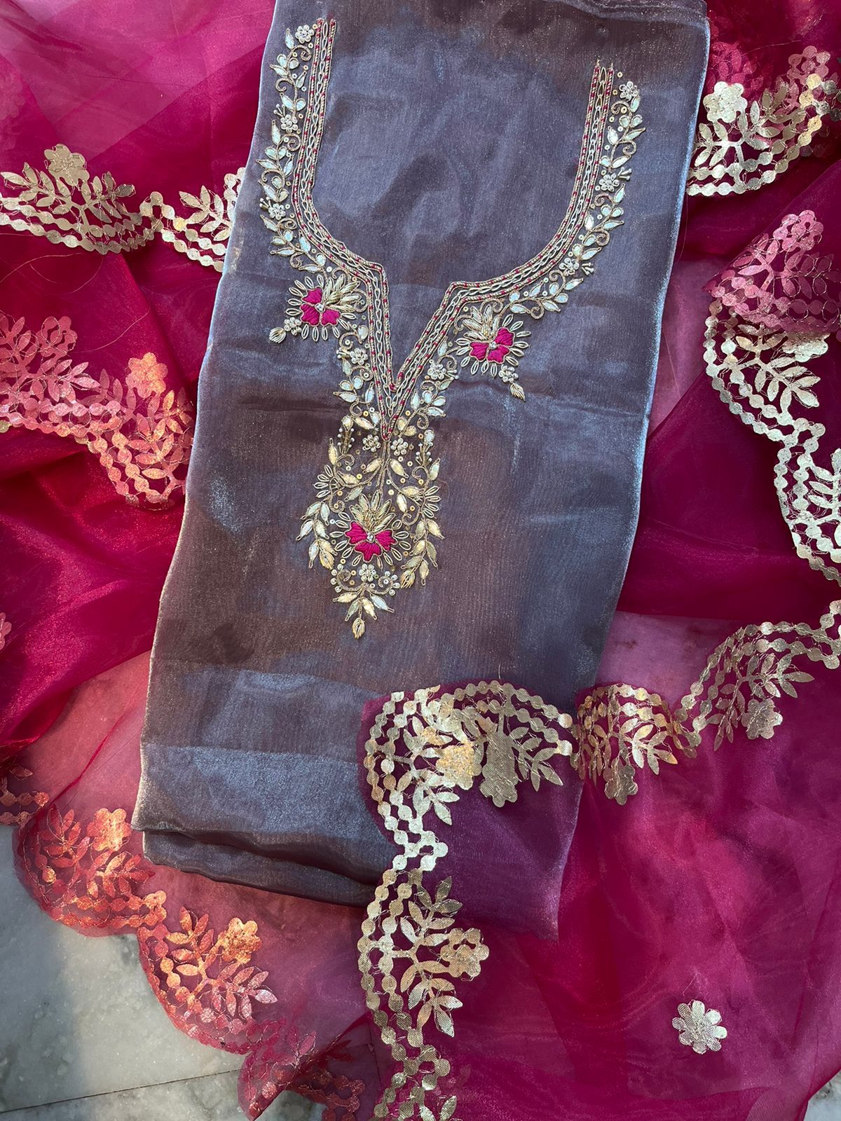 Jimmy choo silk Unstitched party wear suits