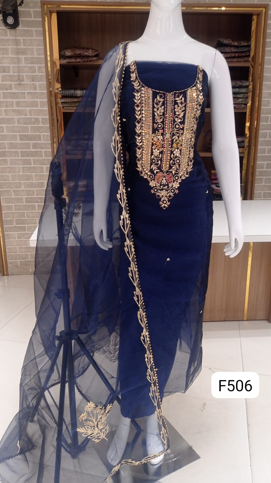 Organza silk Unstitched suit 