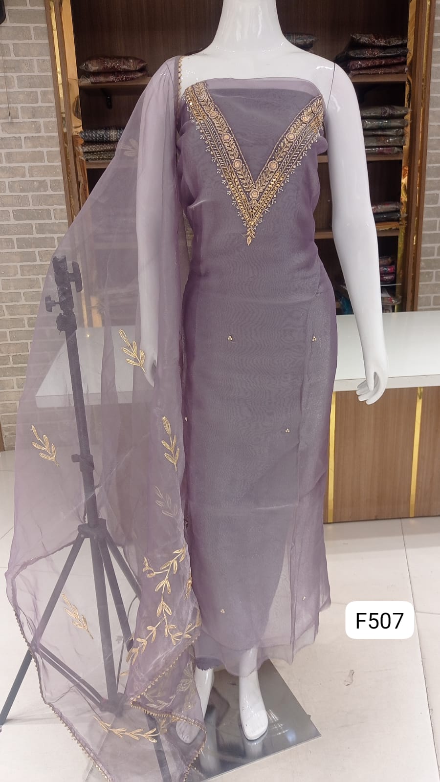 Organza silk Unstitched suit 