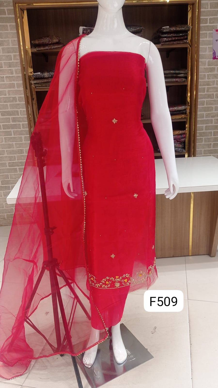 Organza silk Unstitched suit 