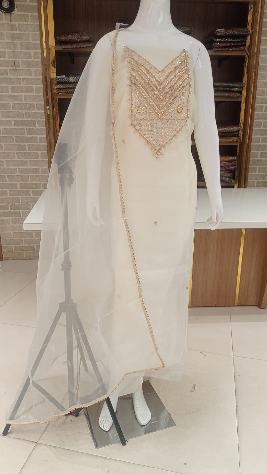 Organza silk Unstitched suit 