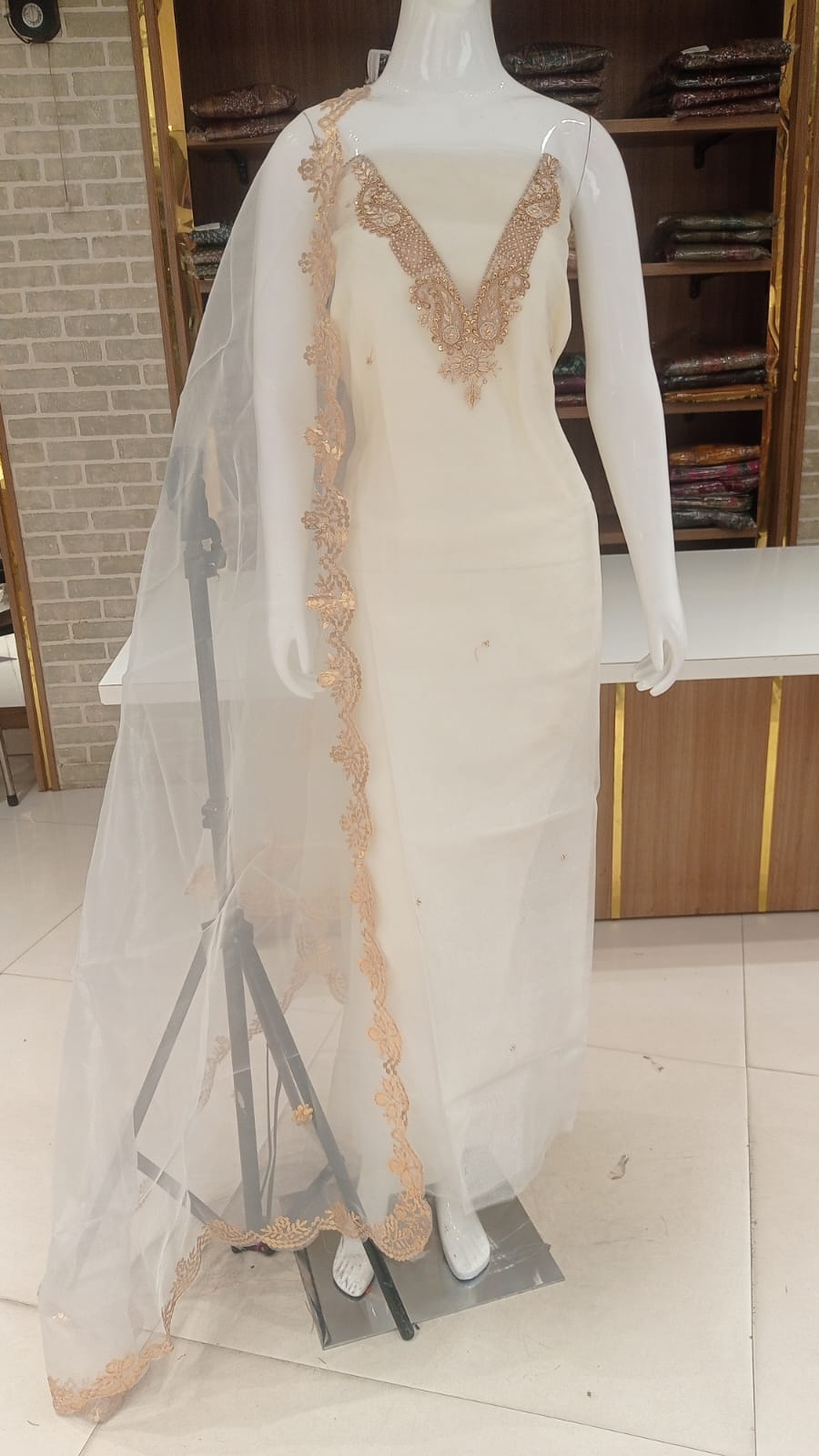 Organza silk Unstitched suit 