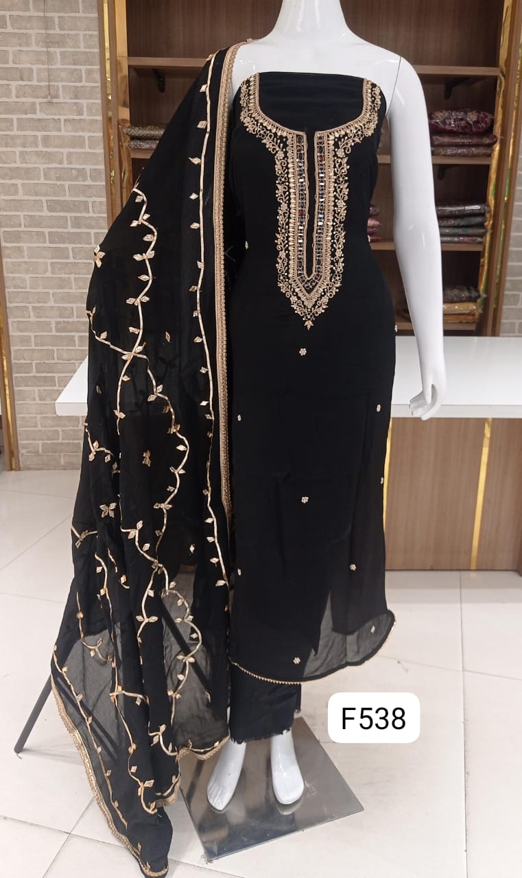 Pure chinnon silk party wear suits
