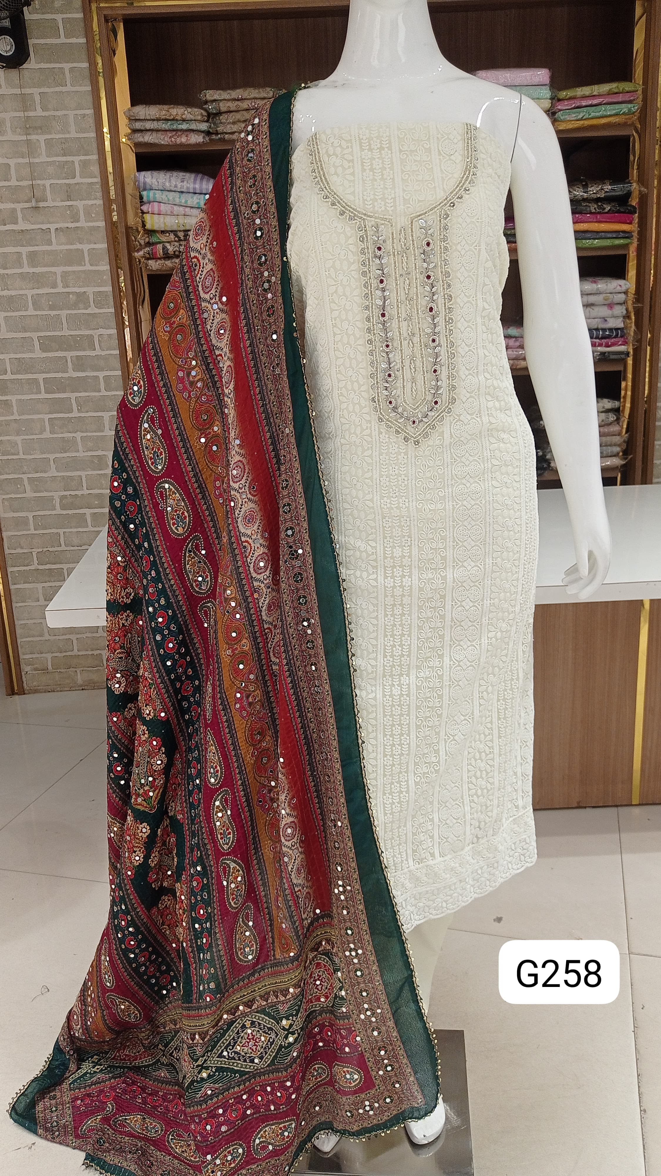 Saturday : Georgete chikankari suits