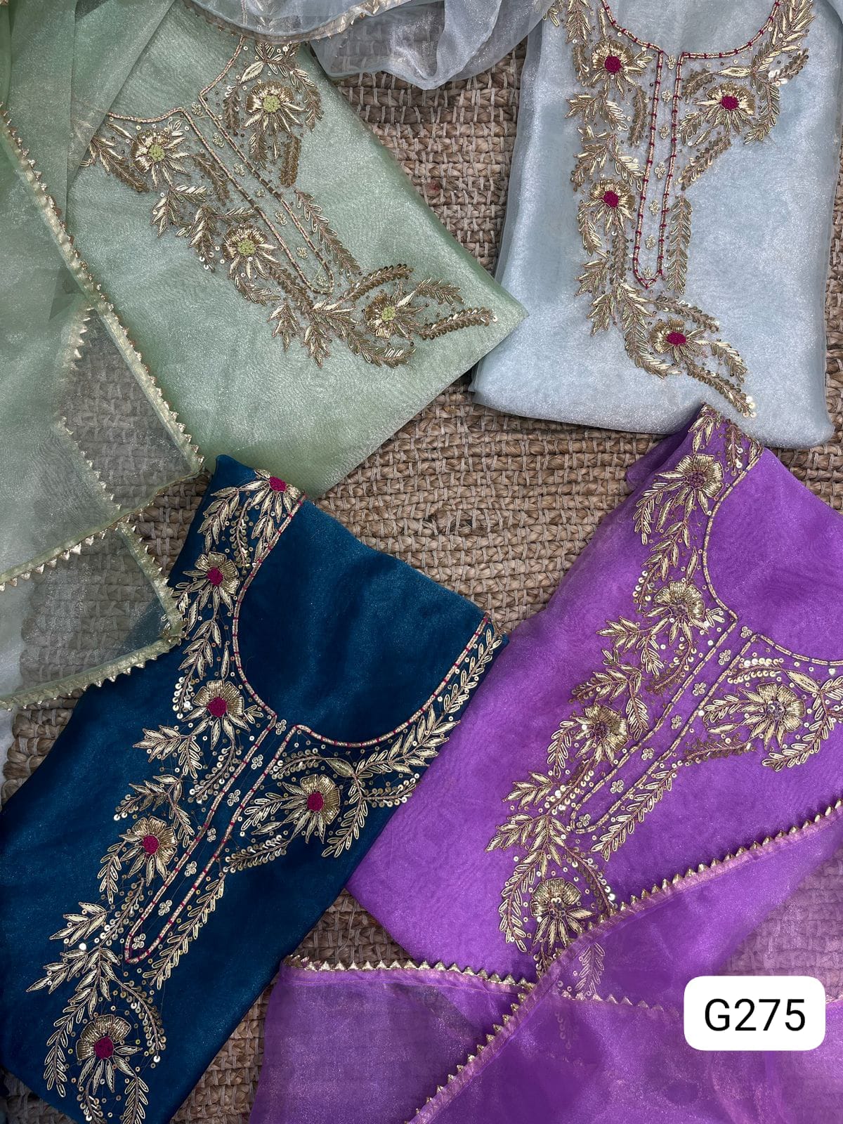Organza silk Unstitched suit 