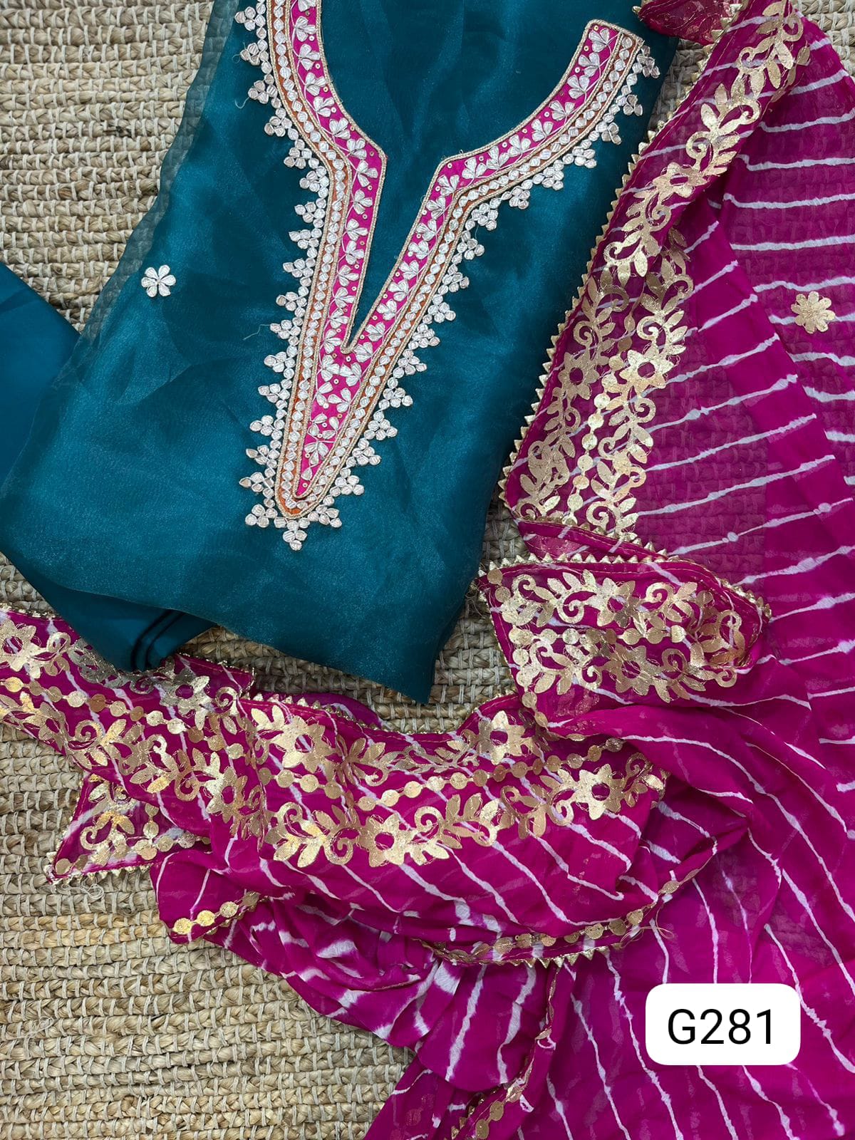 Organza silk Unstitched suit 