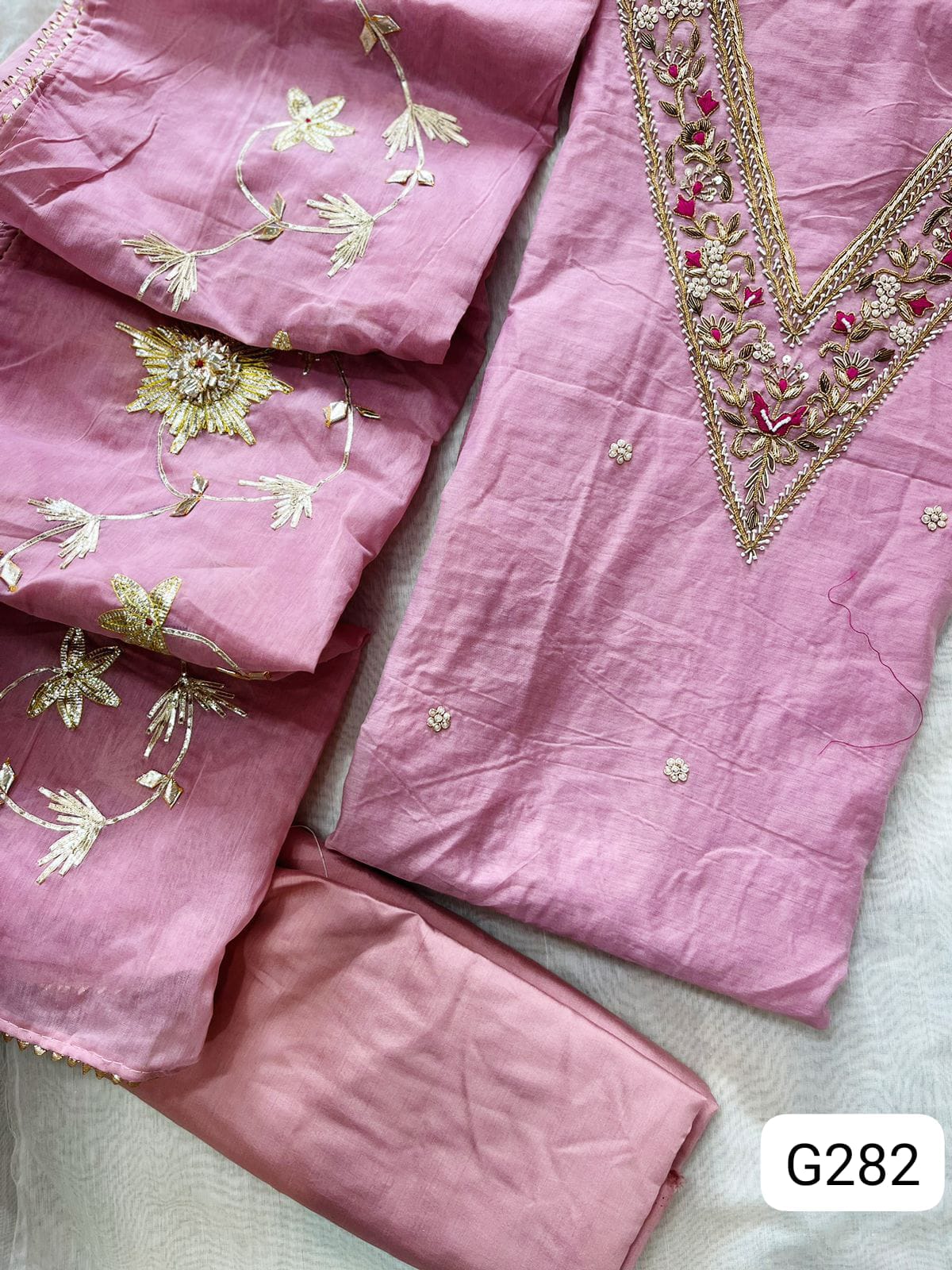 Chanderi silk Unstitched suit 