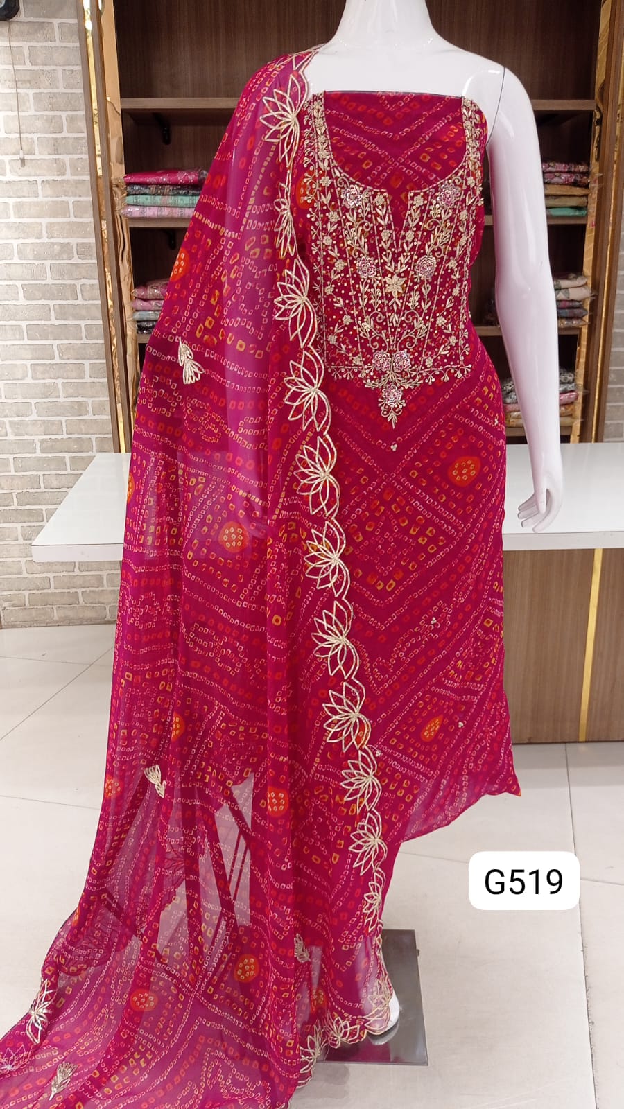 Georgette jaipuri print party wear