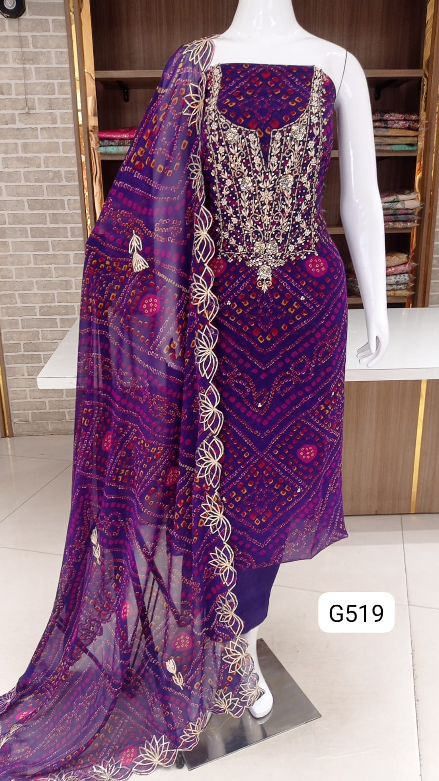 Georgette jaipuri print party wear