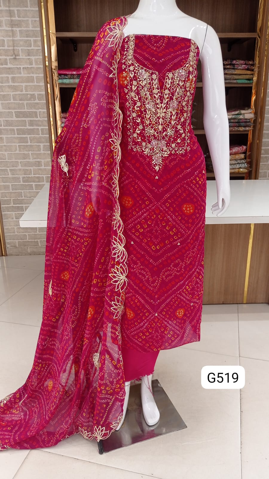 Georgette jaipuri print party wear