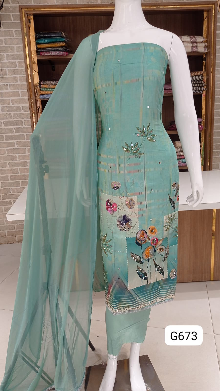 READY: Muslin silk dress material