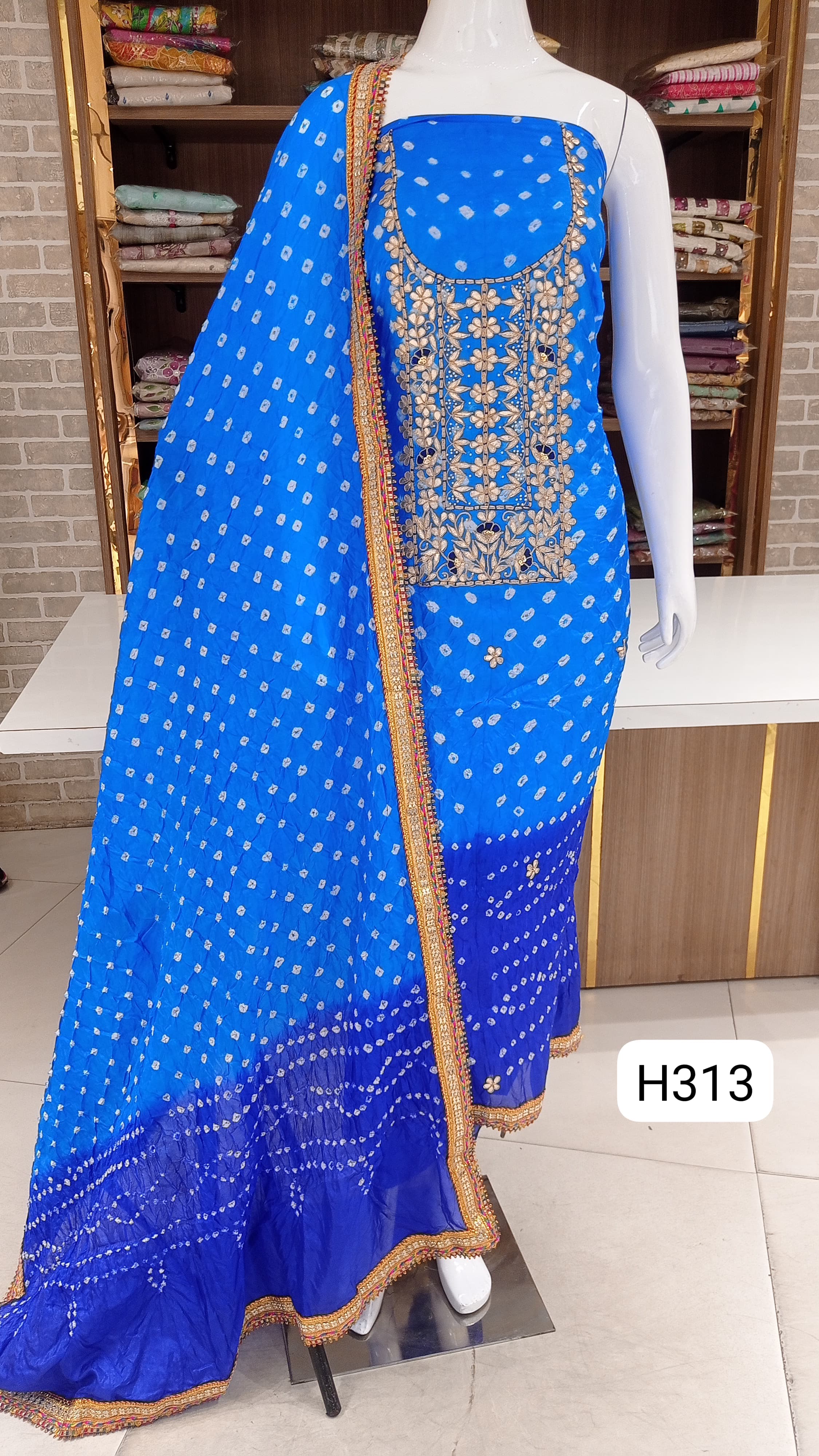 Imported bandhani silk dress 