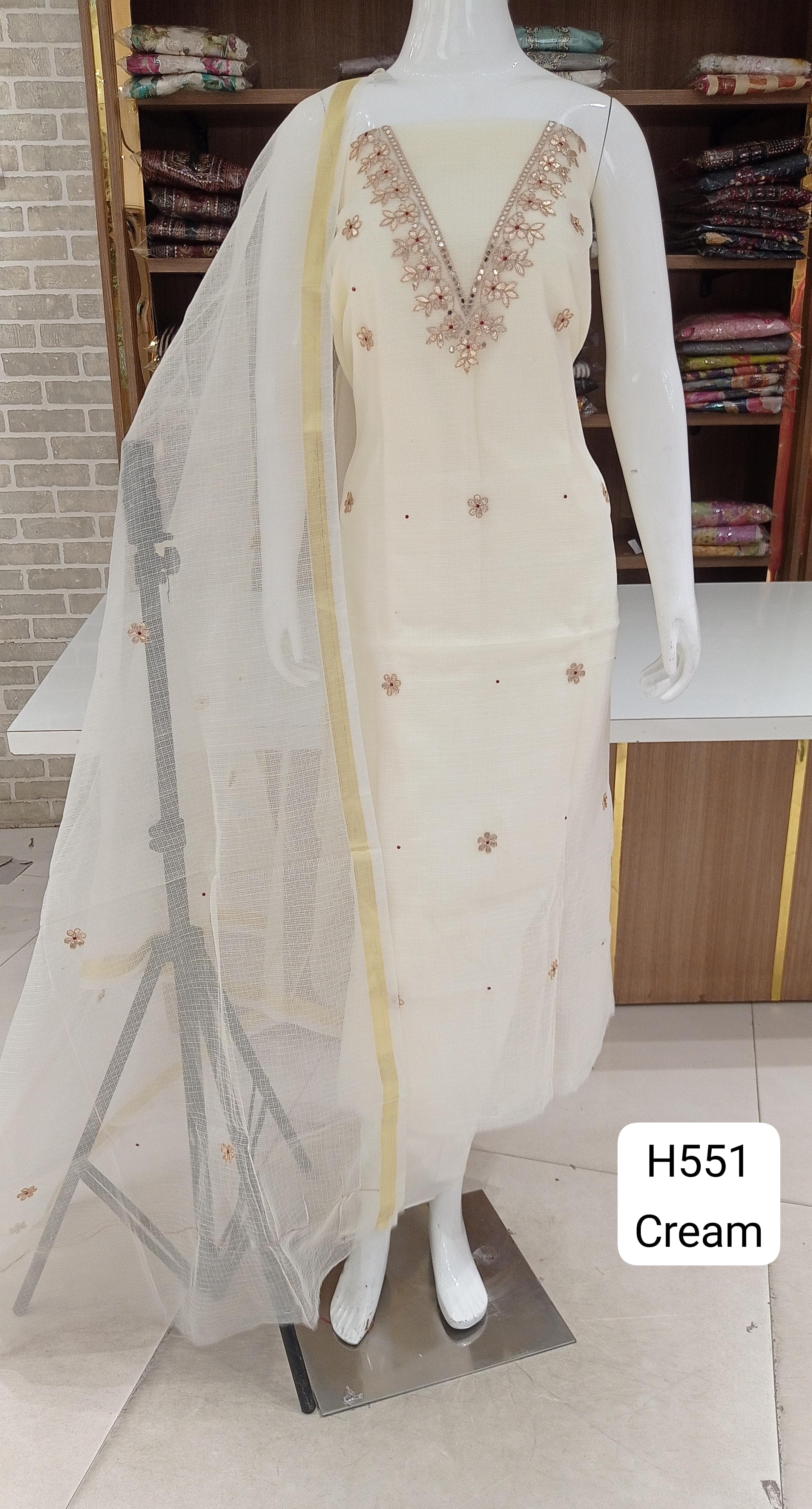 Cream : Kota beautiful embroidery suits