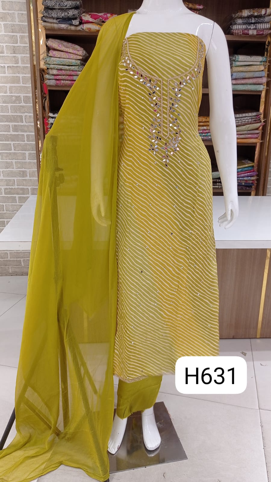 Muslin silk semi stitched