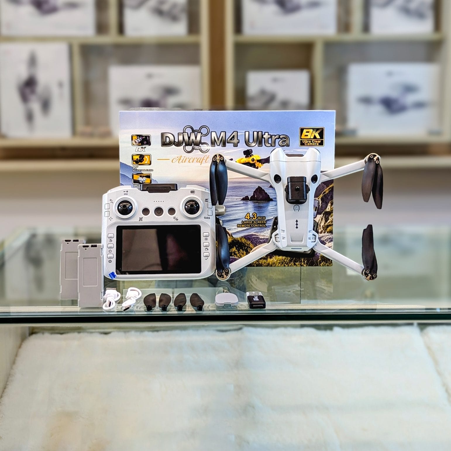 DJW M4 Ultra Foldable Brushless Drone with Display controller