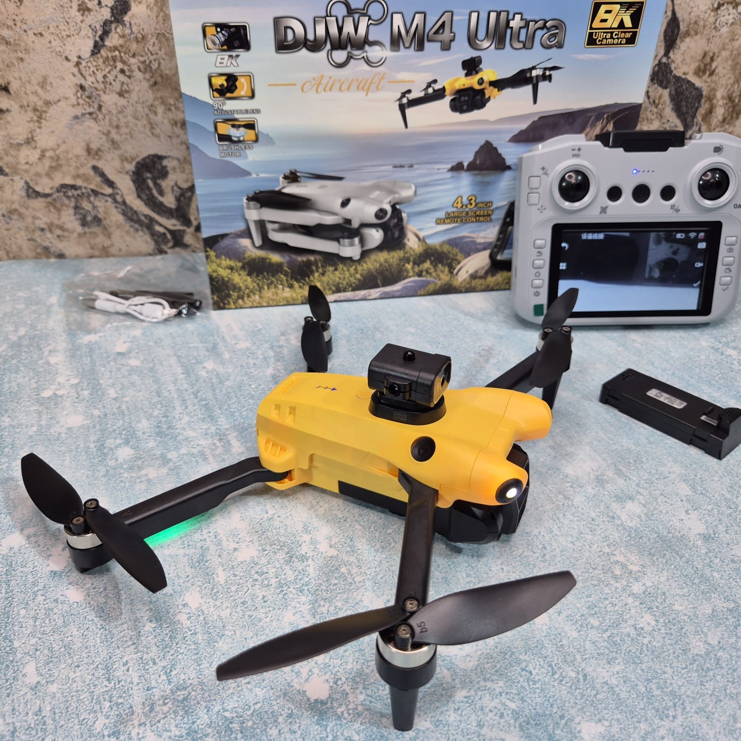 DJW M4 Ultra Foldable Brushless Drone with Display controller