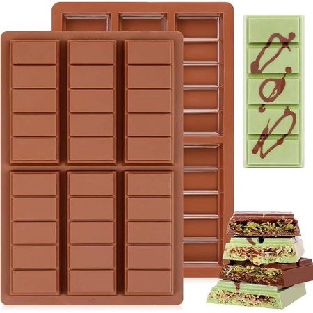 6 Cavity Protein Bar Shape Chocolate Bar Silicone Mould: