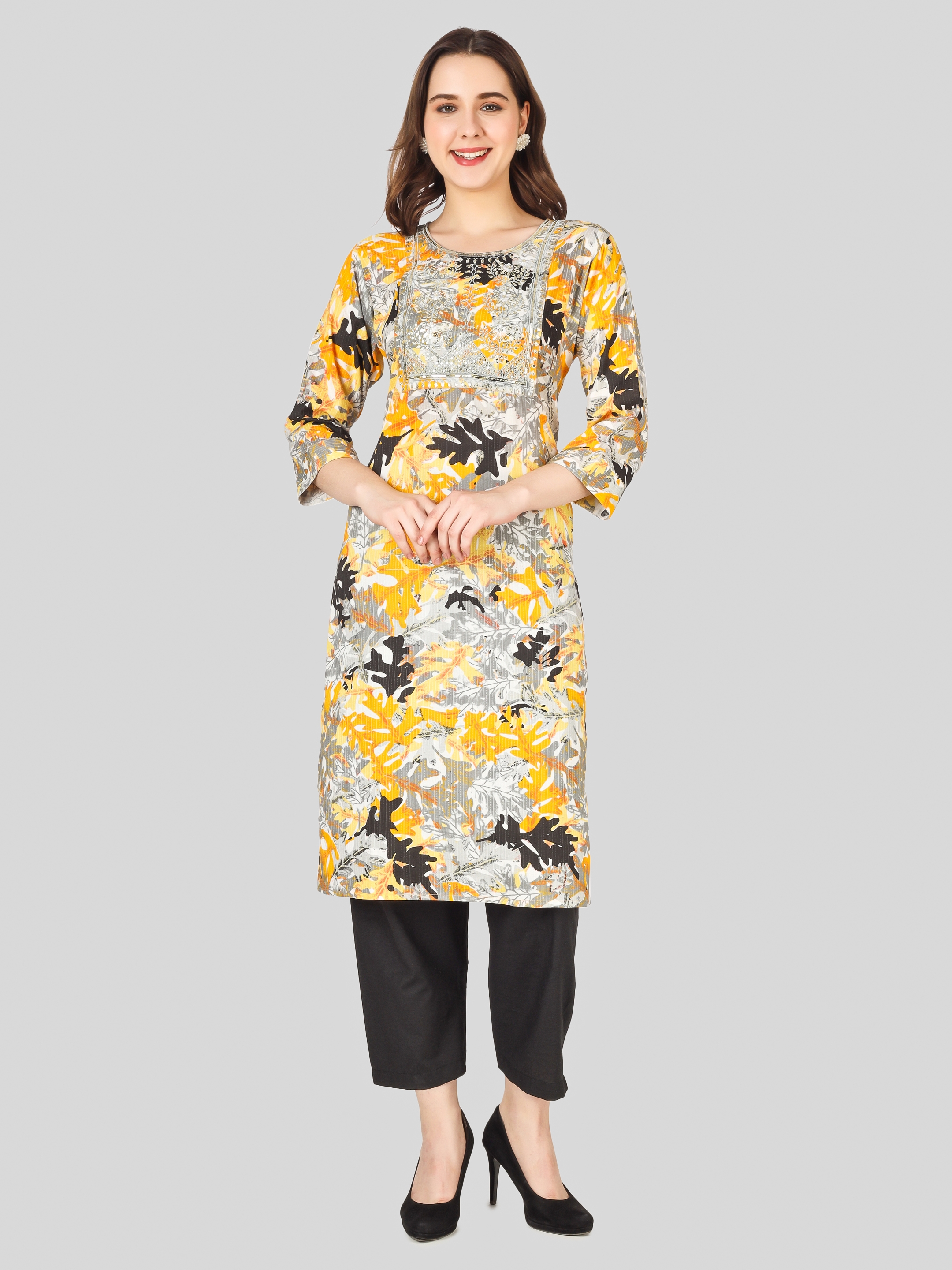 Women's Art Silk Printed Regular Kurti