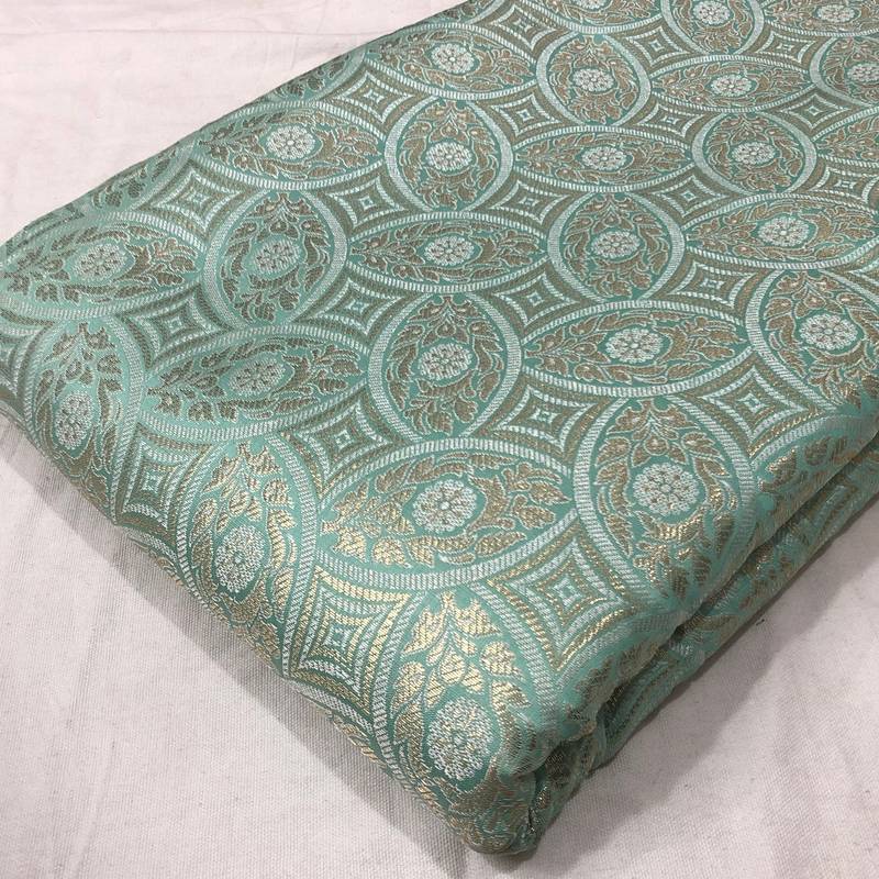 Deep Green Royal Heritage Brocade – Banarasi Jacquard Fabric