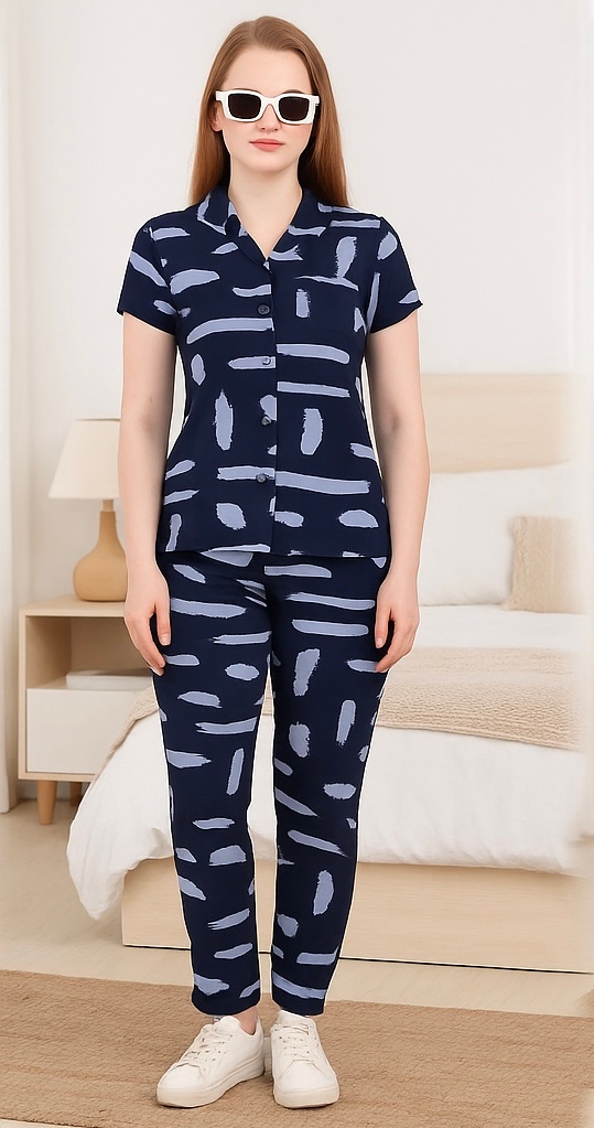 Premium Navy Abstract Lounge Set