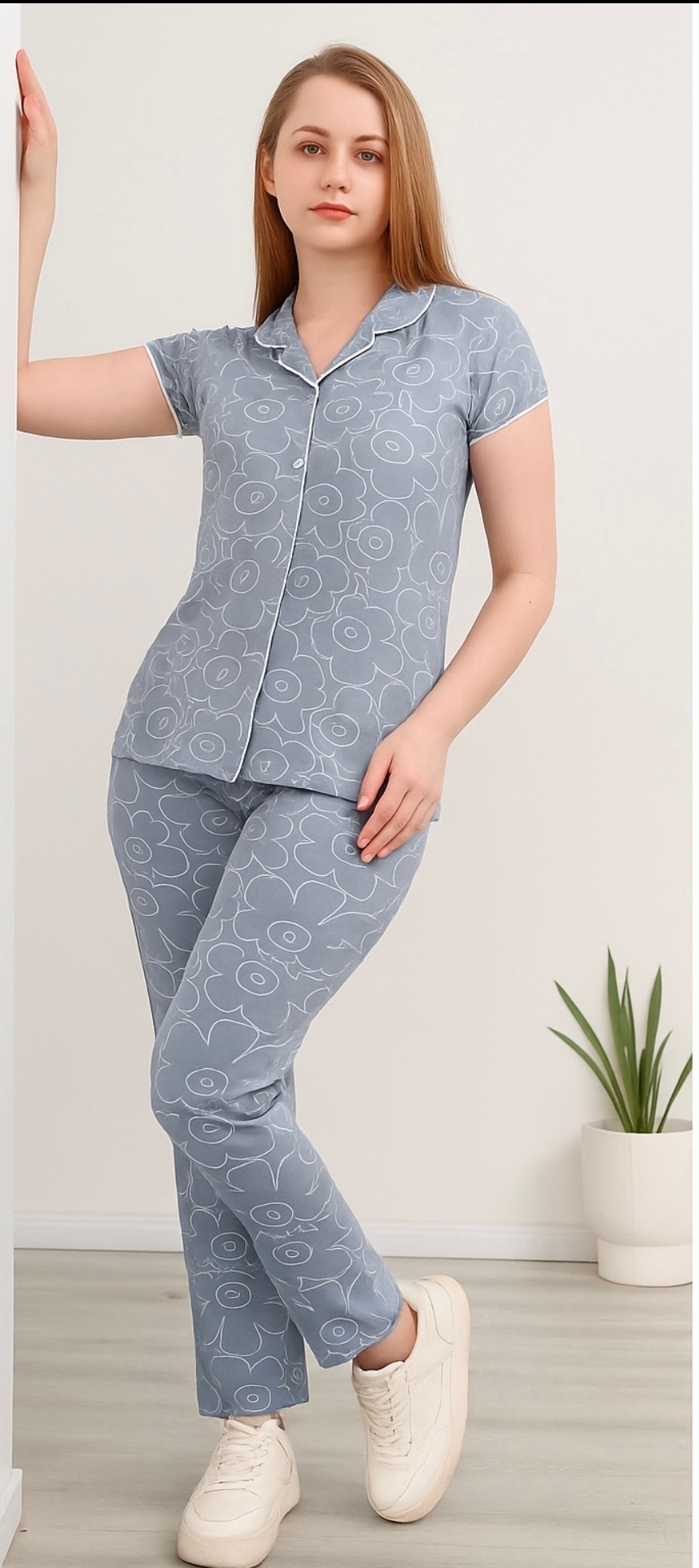 Premium Cotton Floral Lounge Set