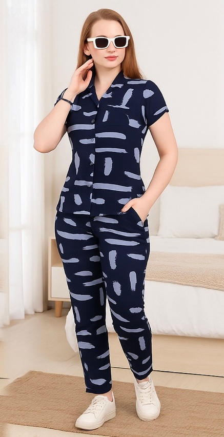 Premium Navy Abstract Lounge Set