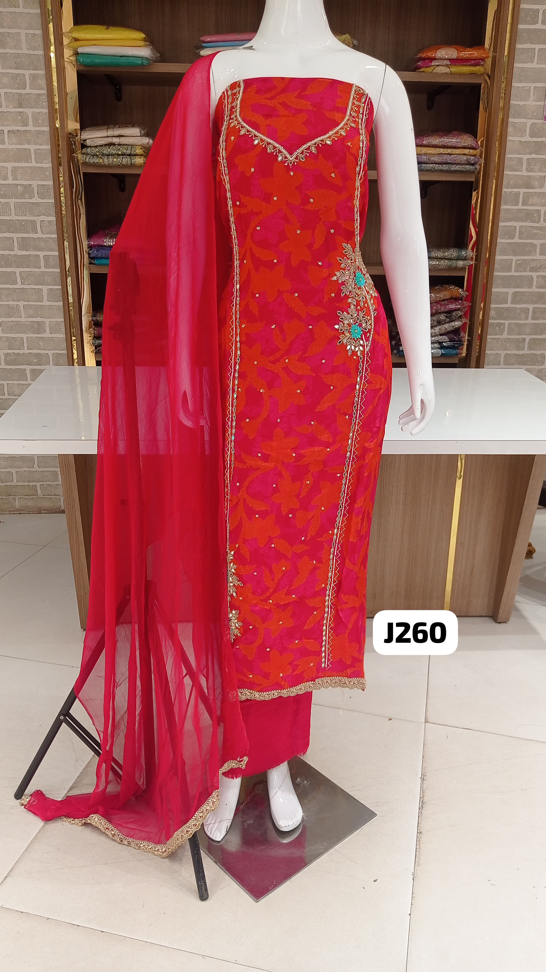 Imported soft silk with beautiful handwork  