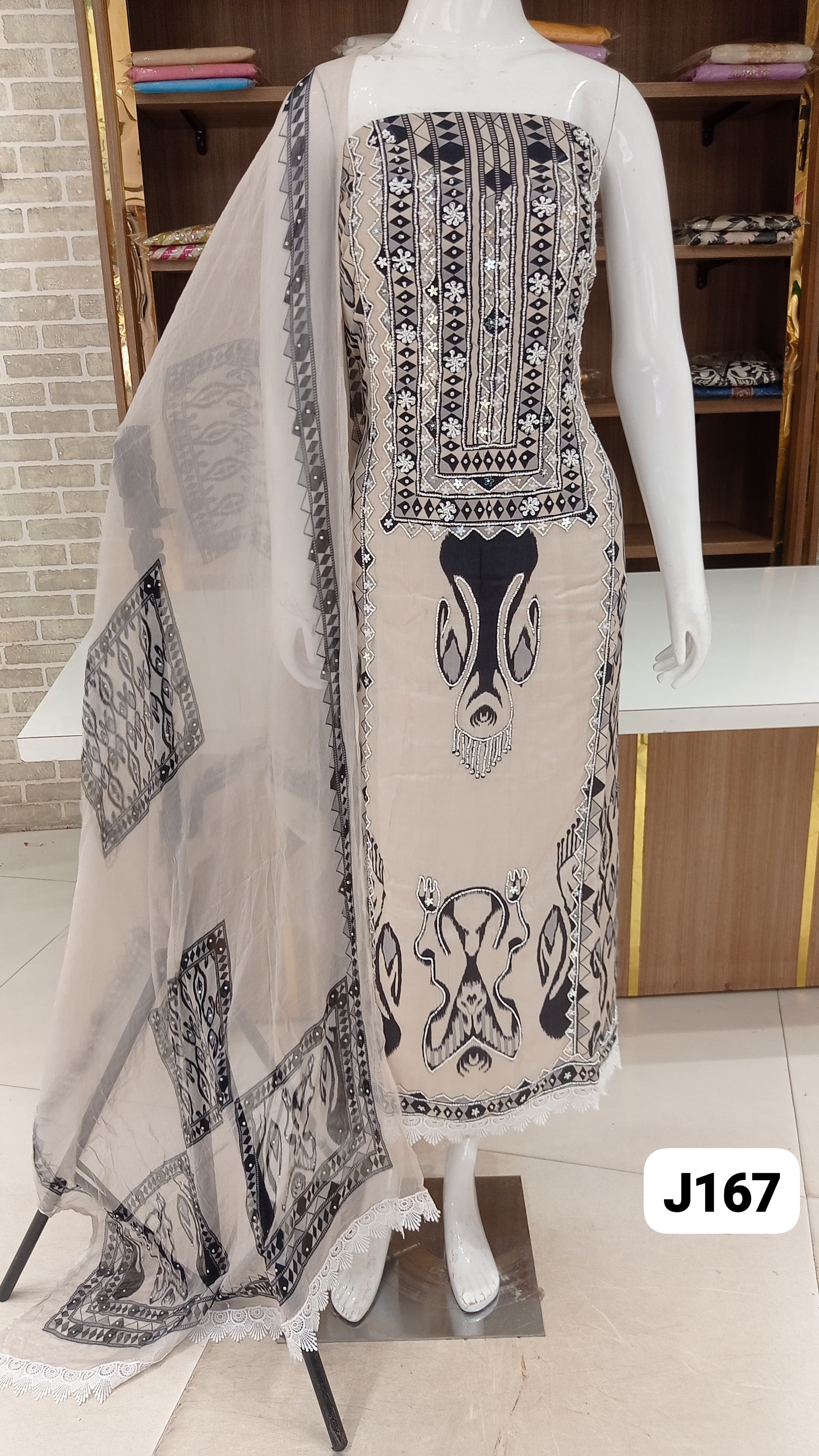 Pure soft muslin silk semi stitched beautiful  party wear suits