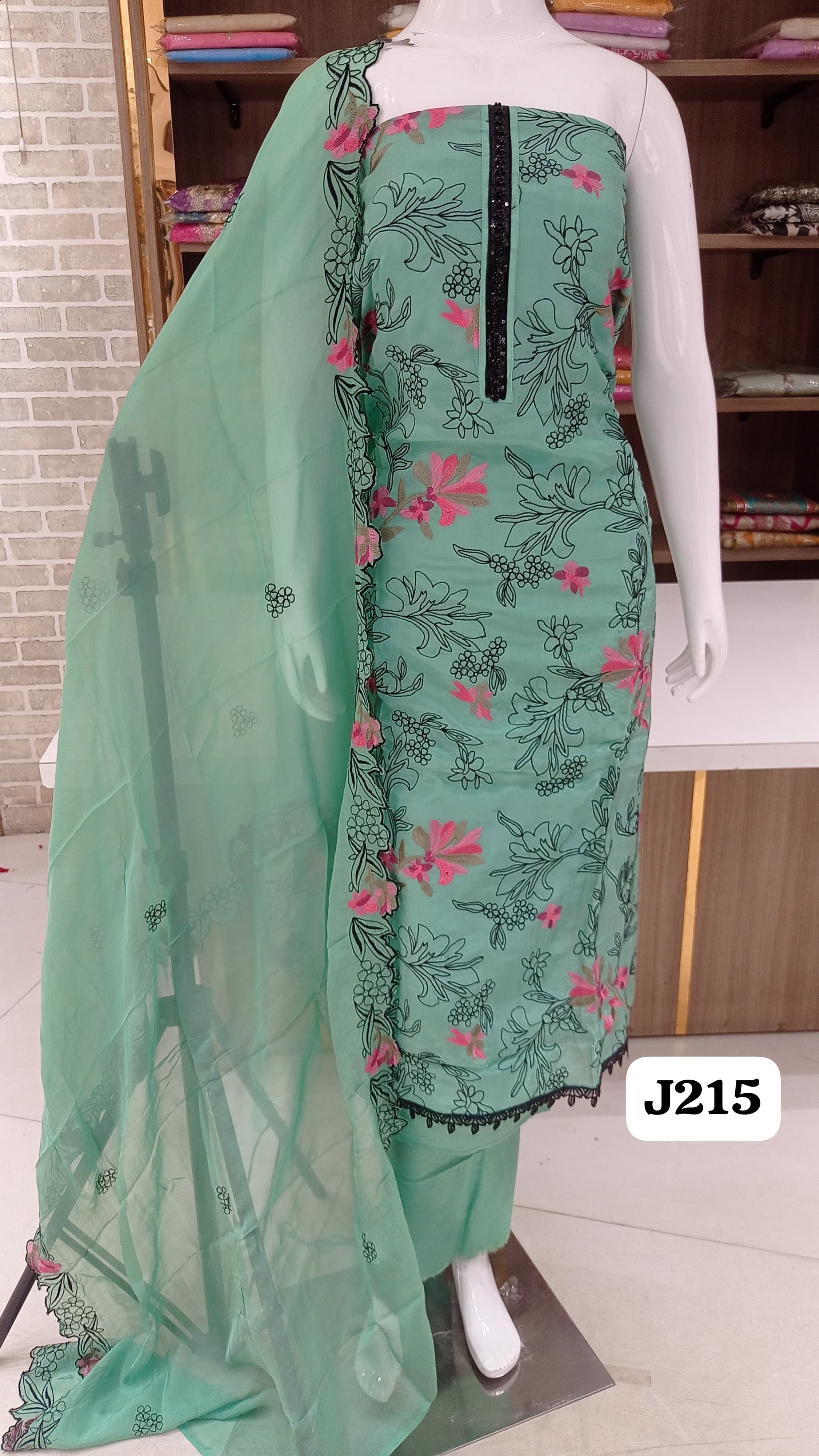  Imported soft SILK with Full front embroidery 