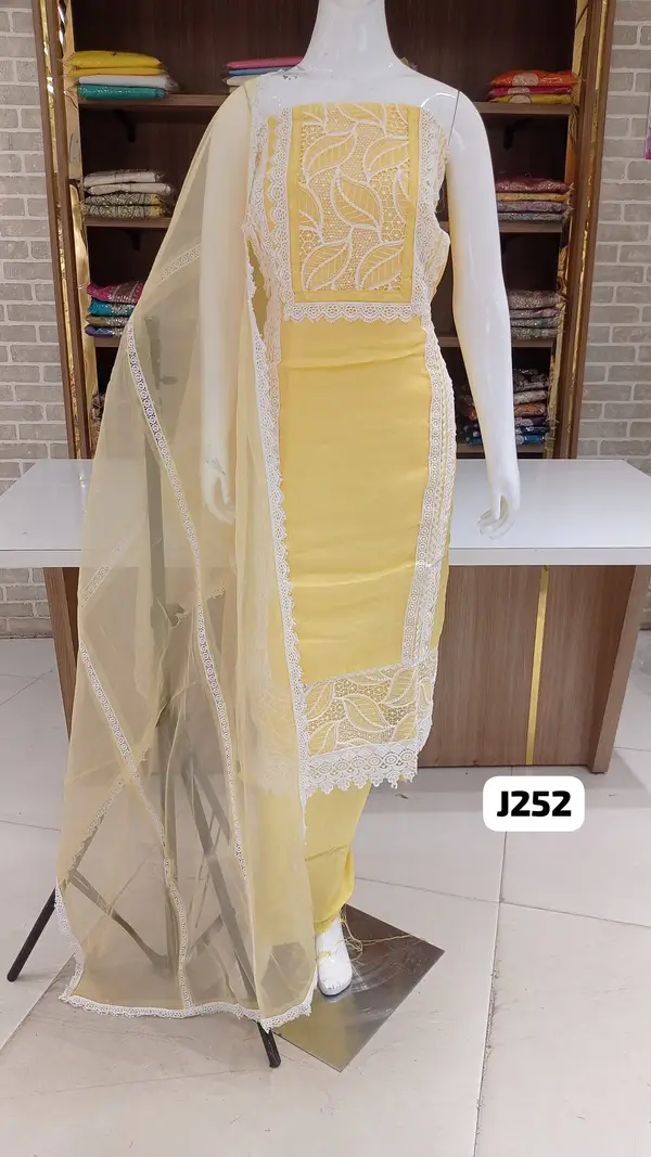 Imported soft Organza beautiful lace work 