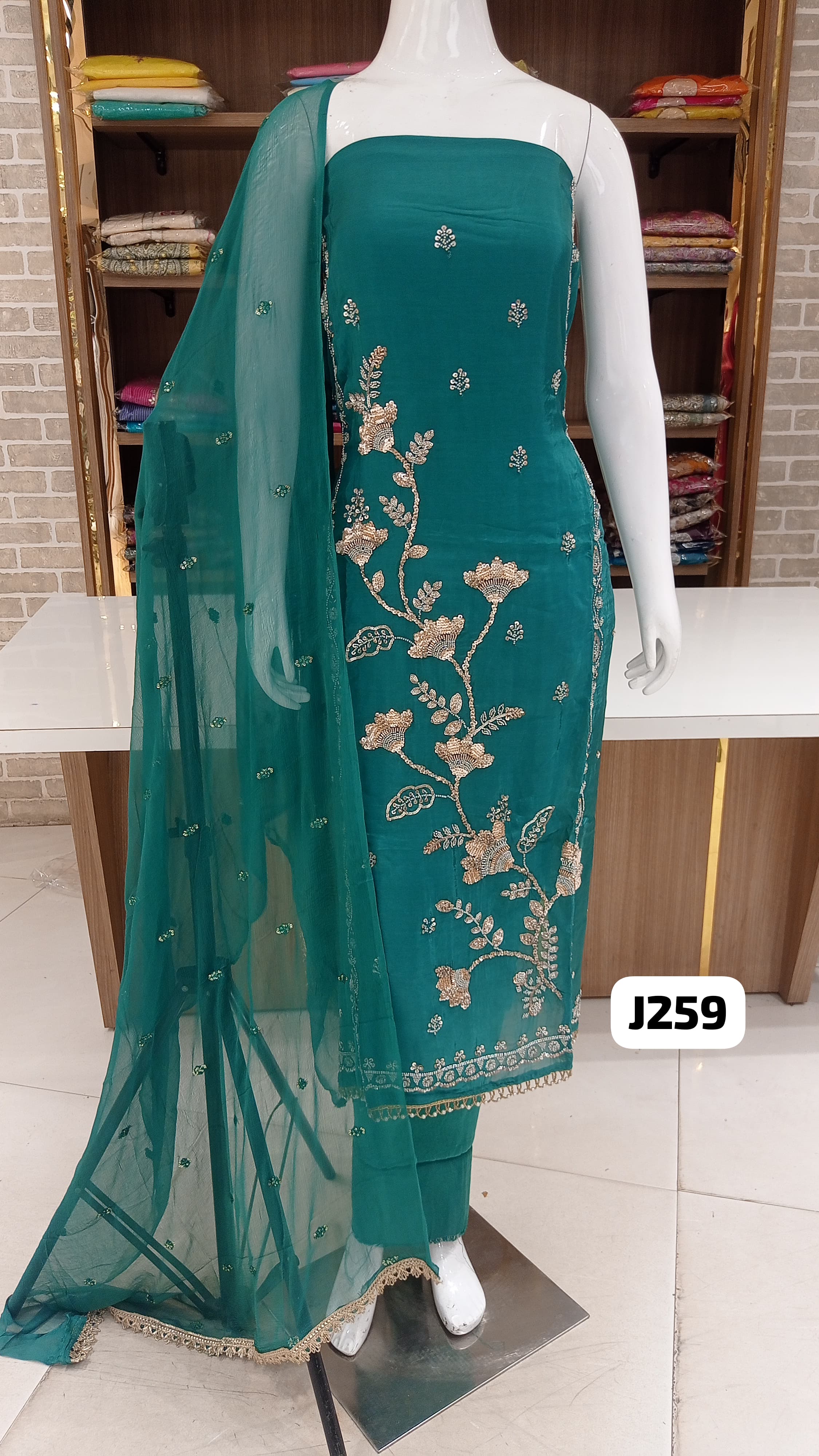Imported soft silk with beautiful sequence work