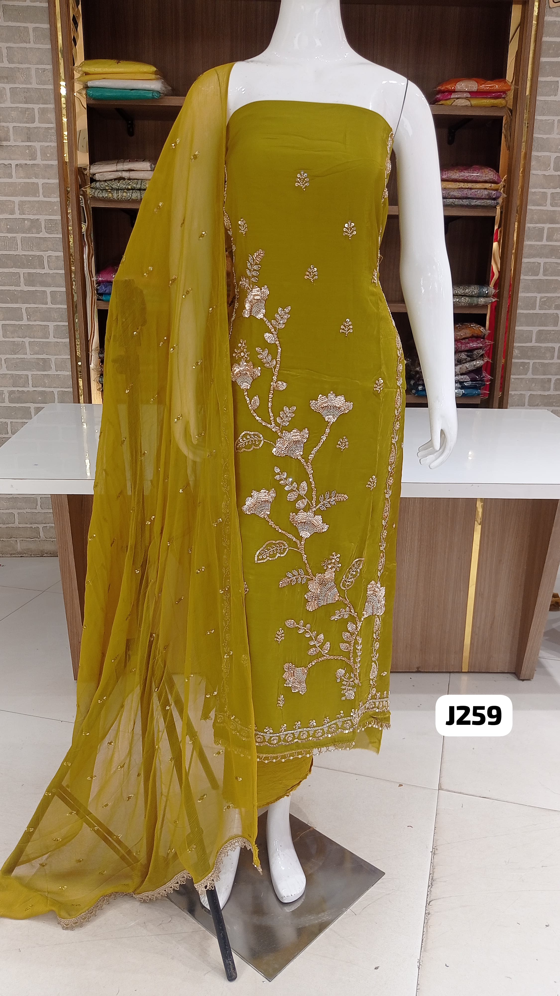 Imported soft silk with beautiful sequence work