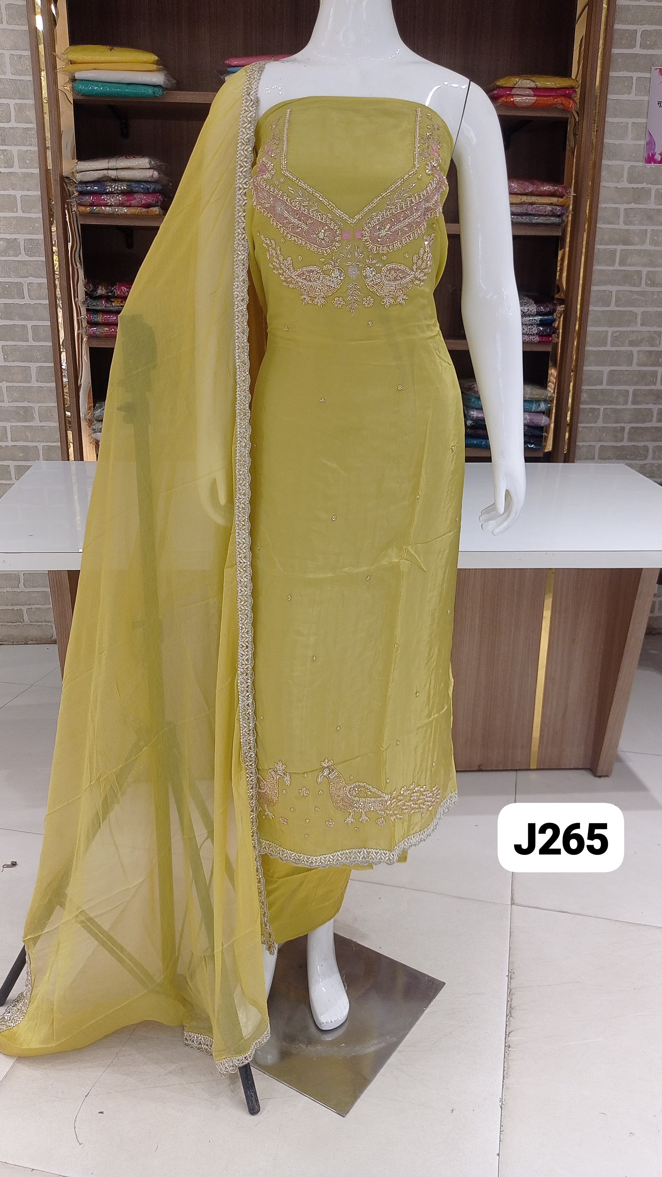 Soft silk suits with beautiful  hand work