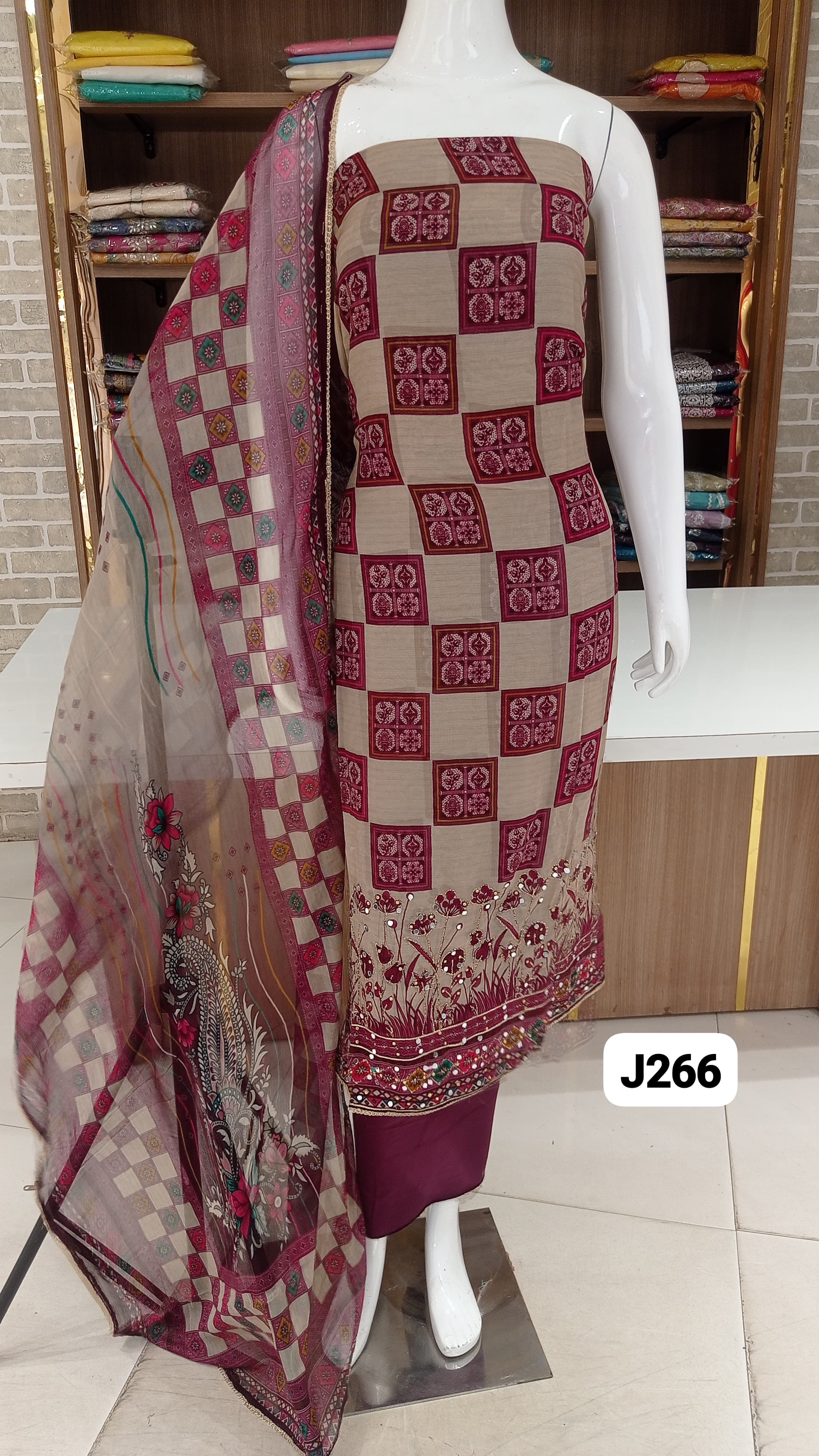 Imported soft organza  digital print Tinny mirror work 